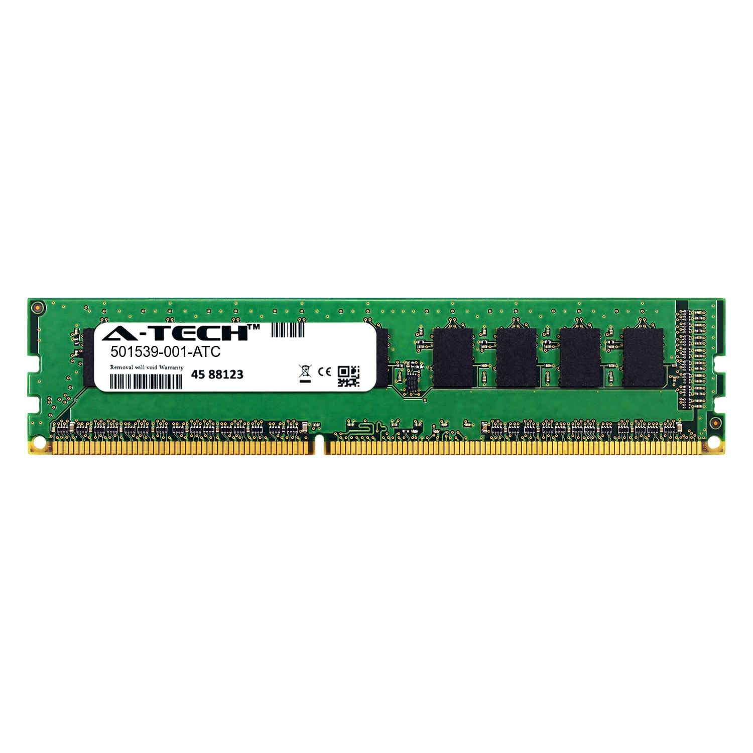 A-Tech 1GB Replacement for HP 501539-001 - DDR3 1333MHz PC3-10600 ECC Unbuffered UDIMM 1rx8 1.5v - Single Server Memory Ram Stick (501539-001-ATC) 1
