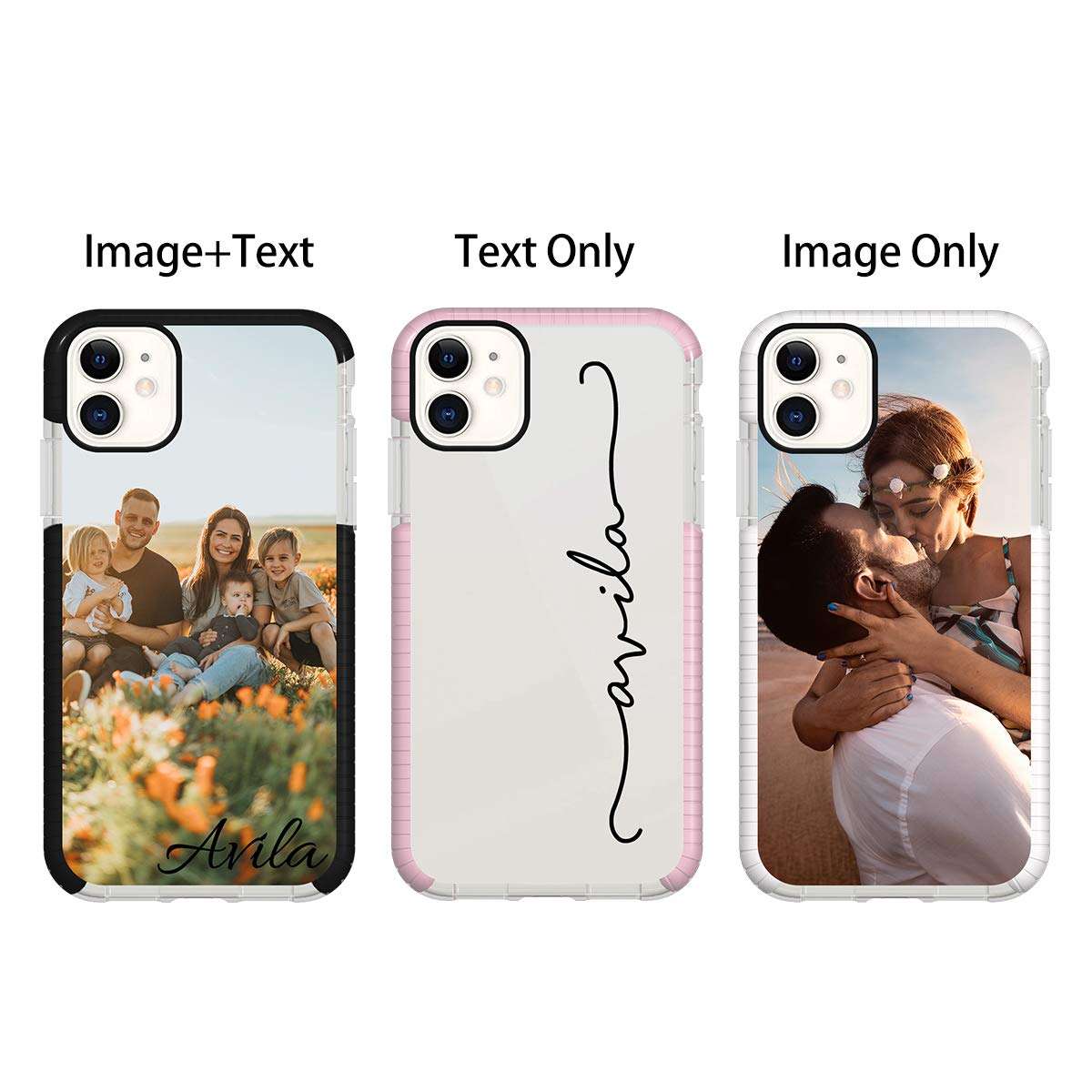 Custom Phone Case for iPhone 11 Pro Max Personalized Photo Phone Cases Customized Photo Name Gift for Birthday Xmas Valentines Friends Her Him, Uartify Impact Protective iPhone 11 Pro Max White Case 2