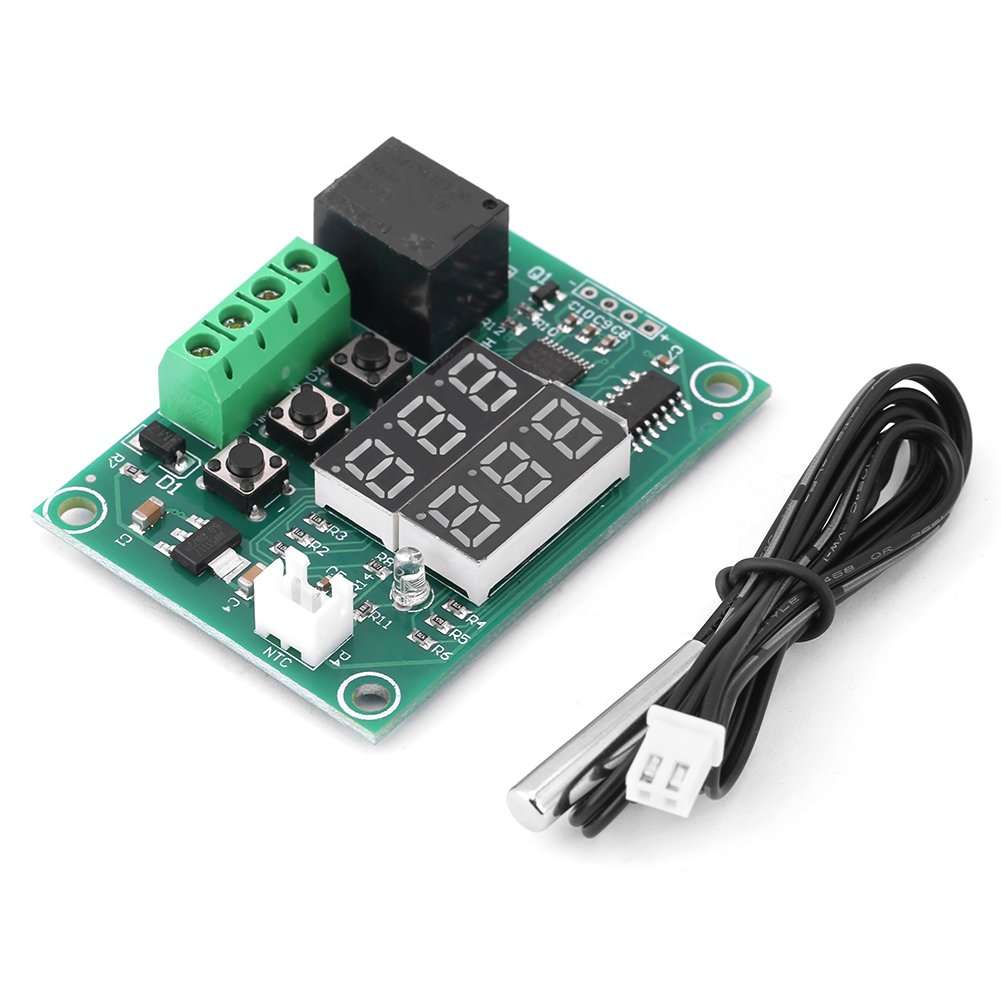 Digital Thermostat Module Micro DC 12V -50℃ to +110℃ Temperature Controller Board, Electronic Temperature Control Module Switch, 10A Relay Sensor Probe LED Display 3