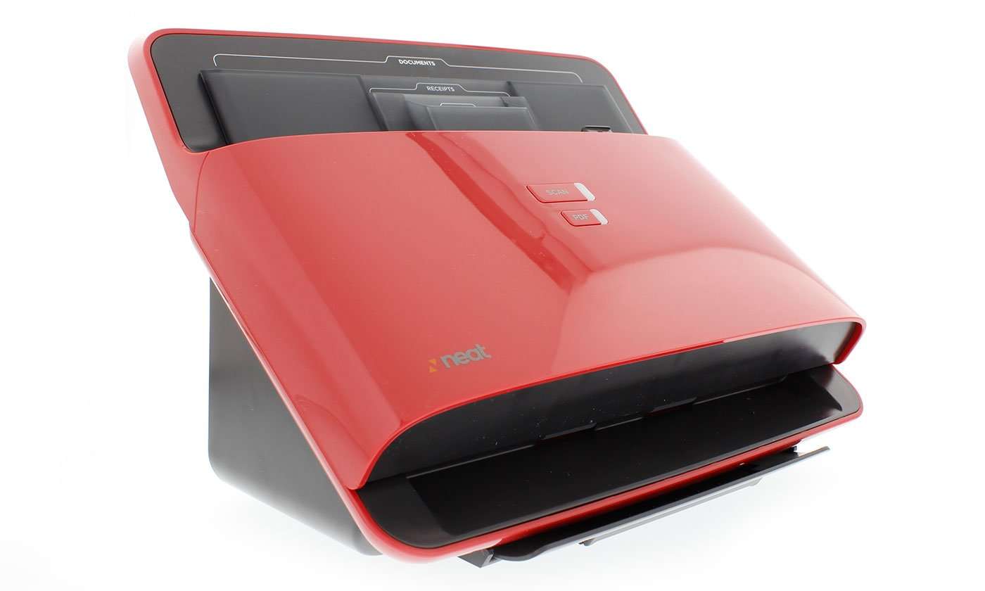 NeatDesk Desktop Document Scanner and Digital Filing System for PC and Mac - Red - with DVO cook'n Organizer Software 4