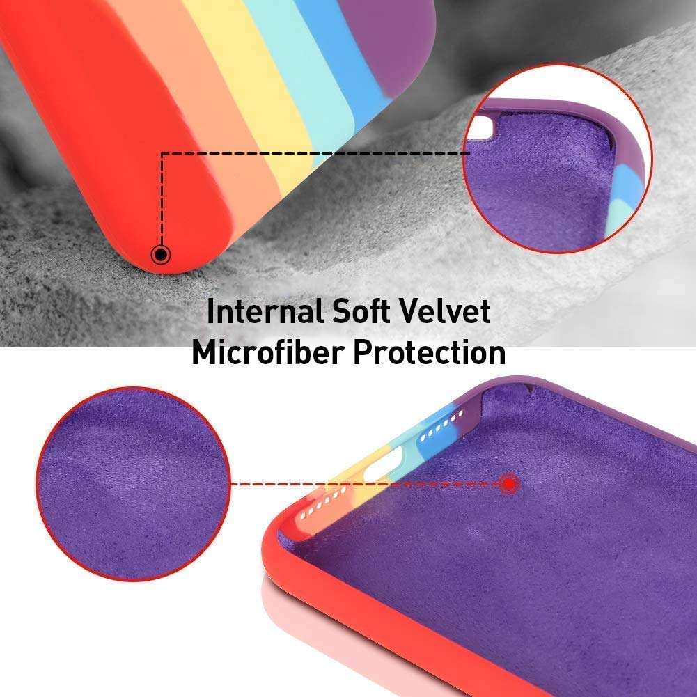MUTEBOX Rainbow Case | Slim & Protective Design Silicone Back Cover with Logo Compatible for iPhone X (Red) 4