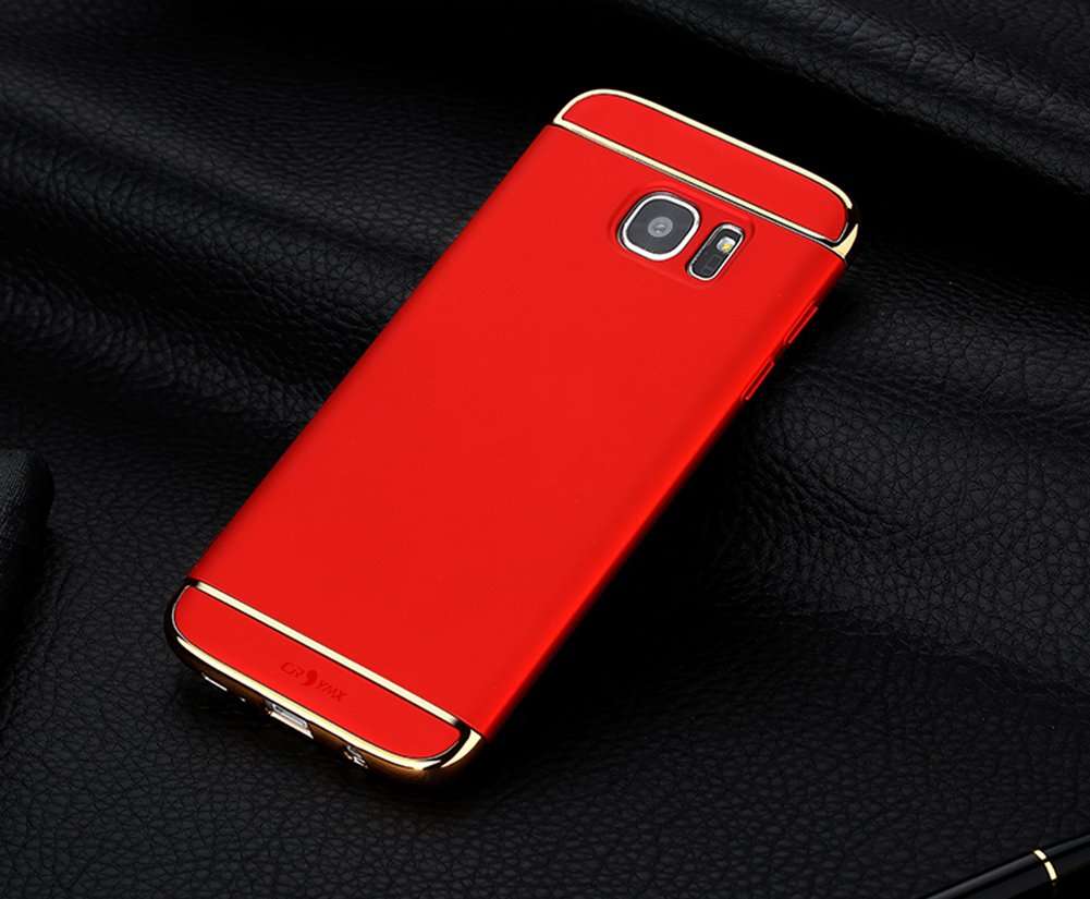 CROSYMX Galaxy S7 Case Back Cover, Ultra Slim & Rugged Fit Shock Drop Proof Impact Resist Hard Protect Case for Samsung Galaxy S7 (5.1'')(2016) - Red 3