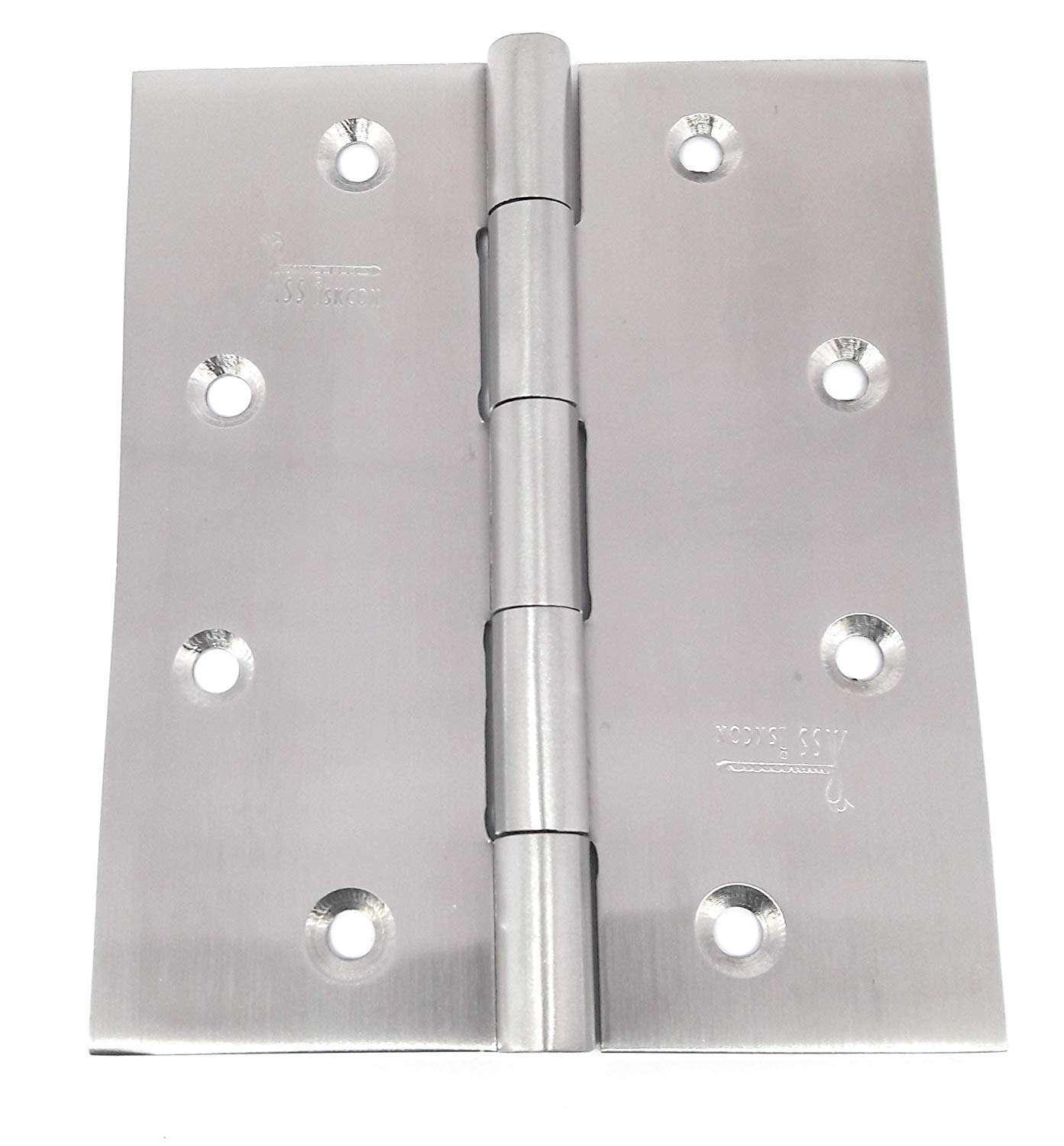 ssiskcon 5" Stainless Steel Door Hinges 5" inch x 5" inch Square 32D Security Hinge Nrp Concealed Head Heavy Duty Wide Throw Expandable with Screws - Pack of 1 1