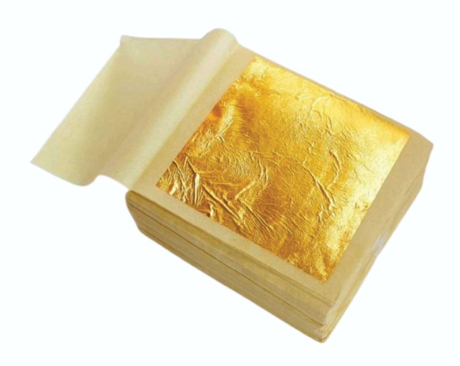 Gold leaf company Pure Gold Leaf/Gold Vark/Gold waraq (100.pcs) Sheet 24K Gold Leaf Leaves Foil for Edible Finest Gold Leaves Food Gilding Facial Beauty Spa Size(2 X 3 Inch_