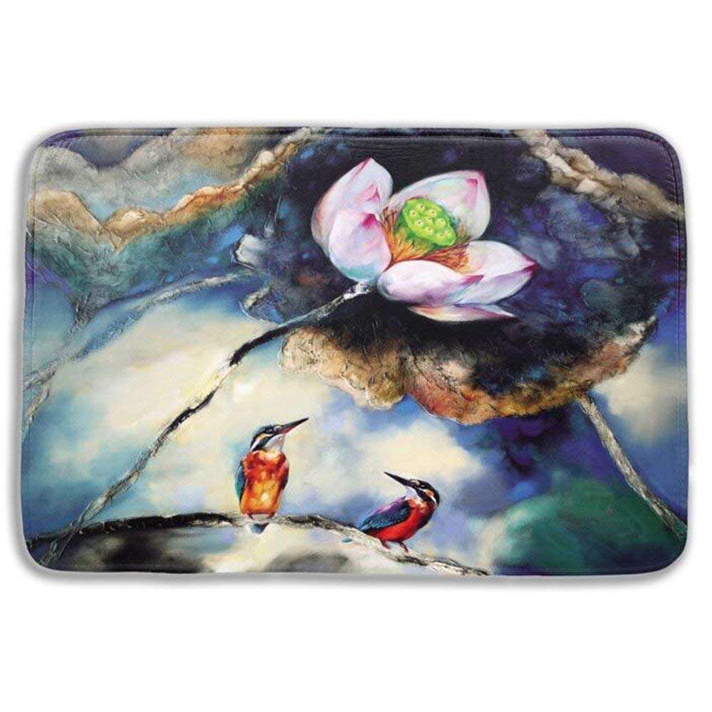 WorldCare® Type 15, 40Cm Hx60Cm W : 40X60Cm Peacock Bird Bath Non-Slip Mats Velvet Memory Foam Rug Shower Carpet For Bathroom Kitchen 4