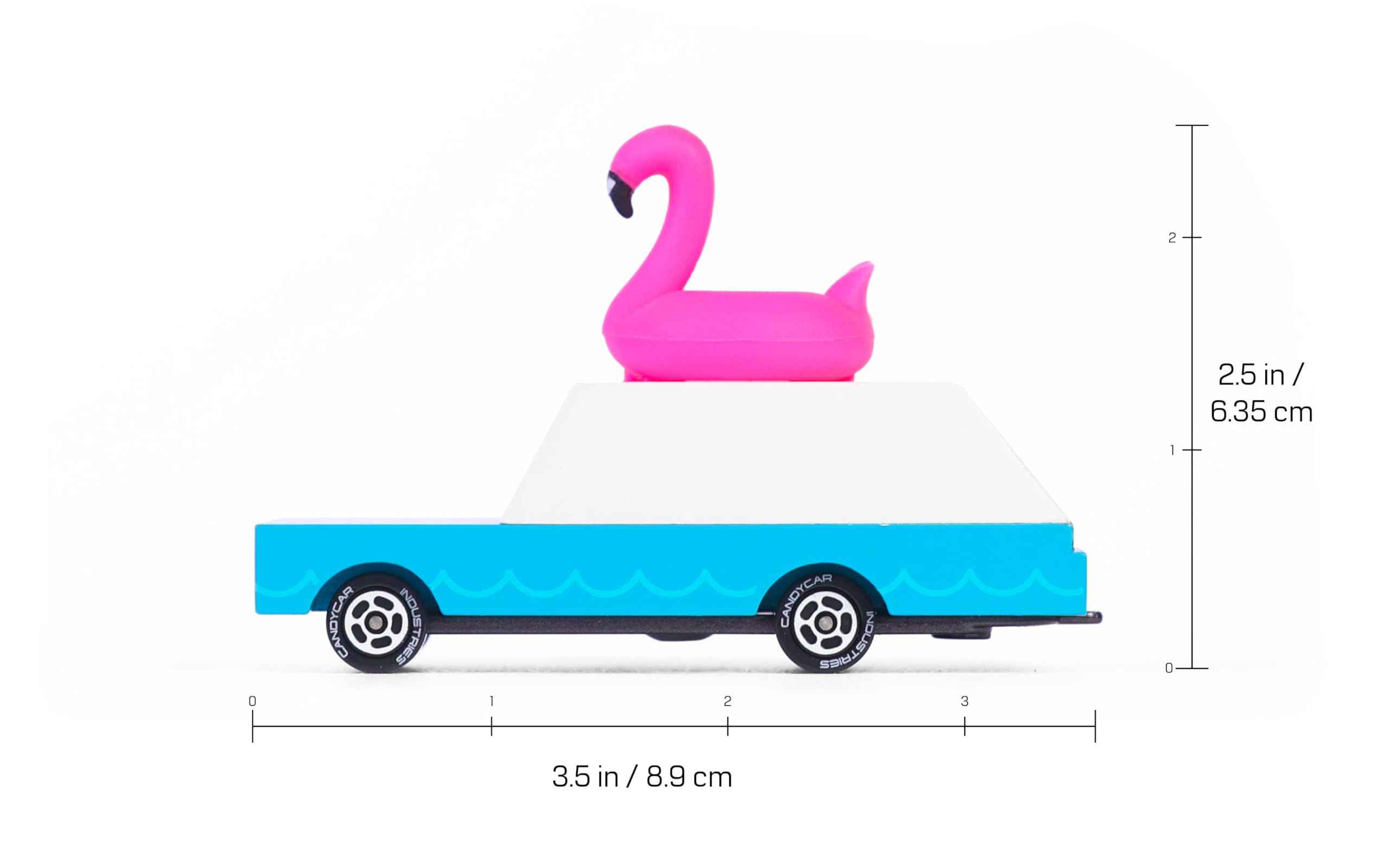 CANDYCAR® Wooden Diecast Collection - Flamingo Wagon, Premium Handcrafted Beech Wood Toy Car 3