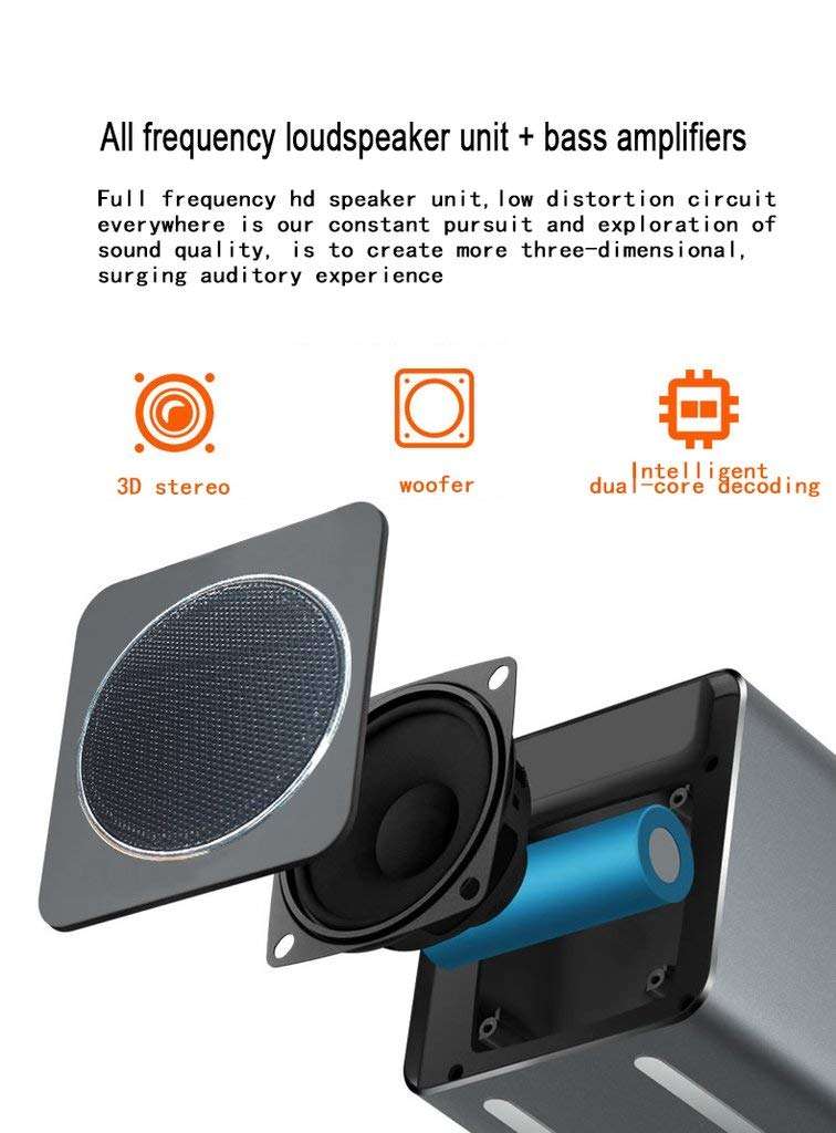 Acid Eye Bass38 Front Mirror Wireless Bluetooth Speaker (Gray) 3