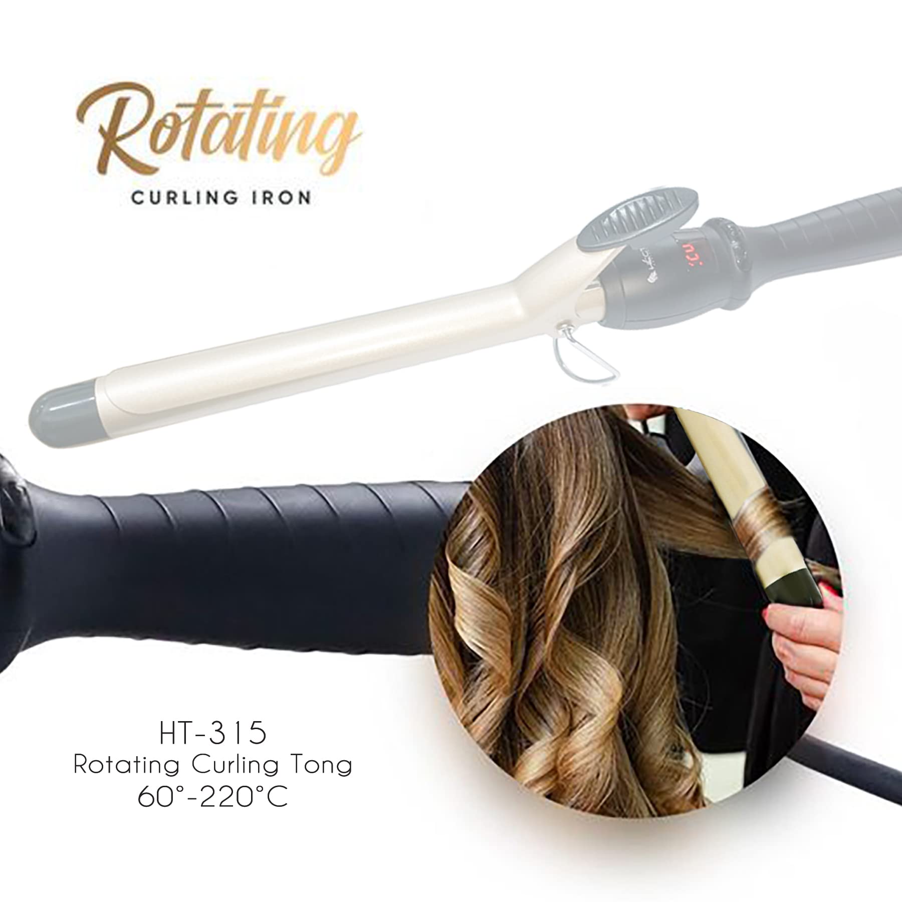Hector Professional Rotating Curling Iron (Tong) 22 MM 5