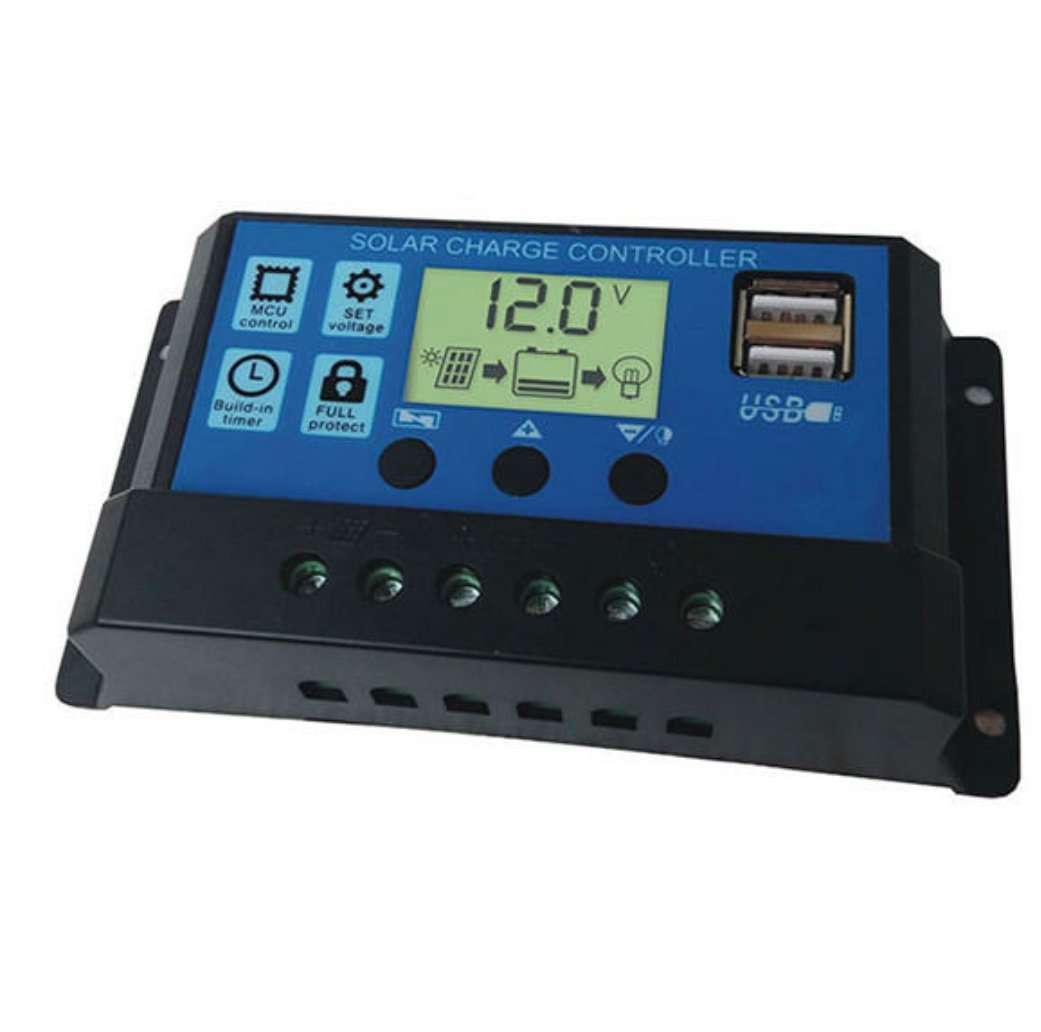 SPARKEL PWM 12V/24V 30A Digital Solar Charge Controller with Dual 5V USB Charging, Dusk to Dawn Feature for Batteries Lead Acid(SPSCC-230) 1