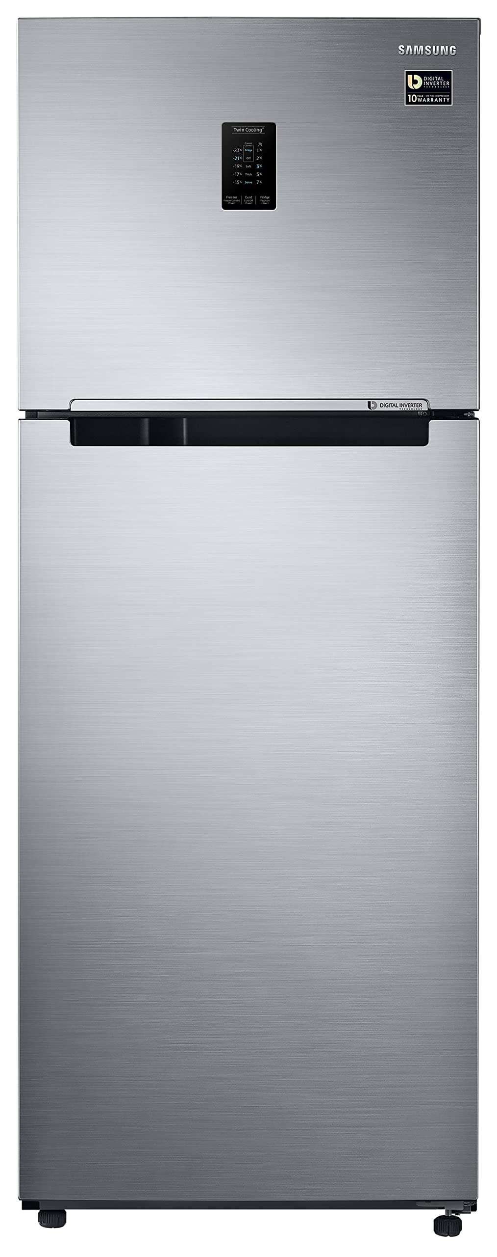 Samsung 407L 2 Star Frost-Free Double Door Digital Inverter Refrigerator (RT42B5C38S9/HL, Refined Inox), Curd Maestro 1