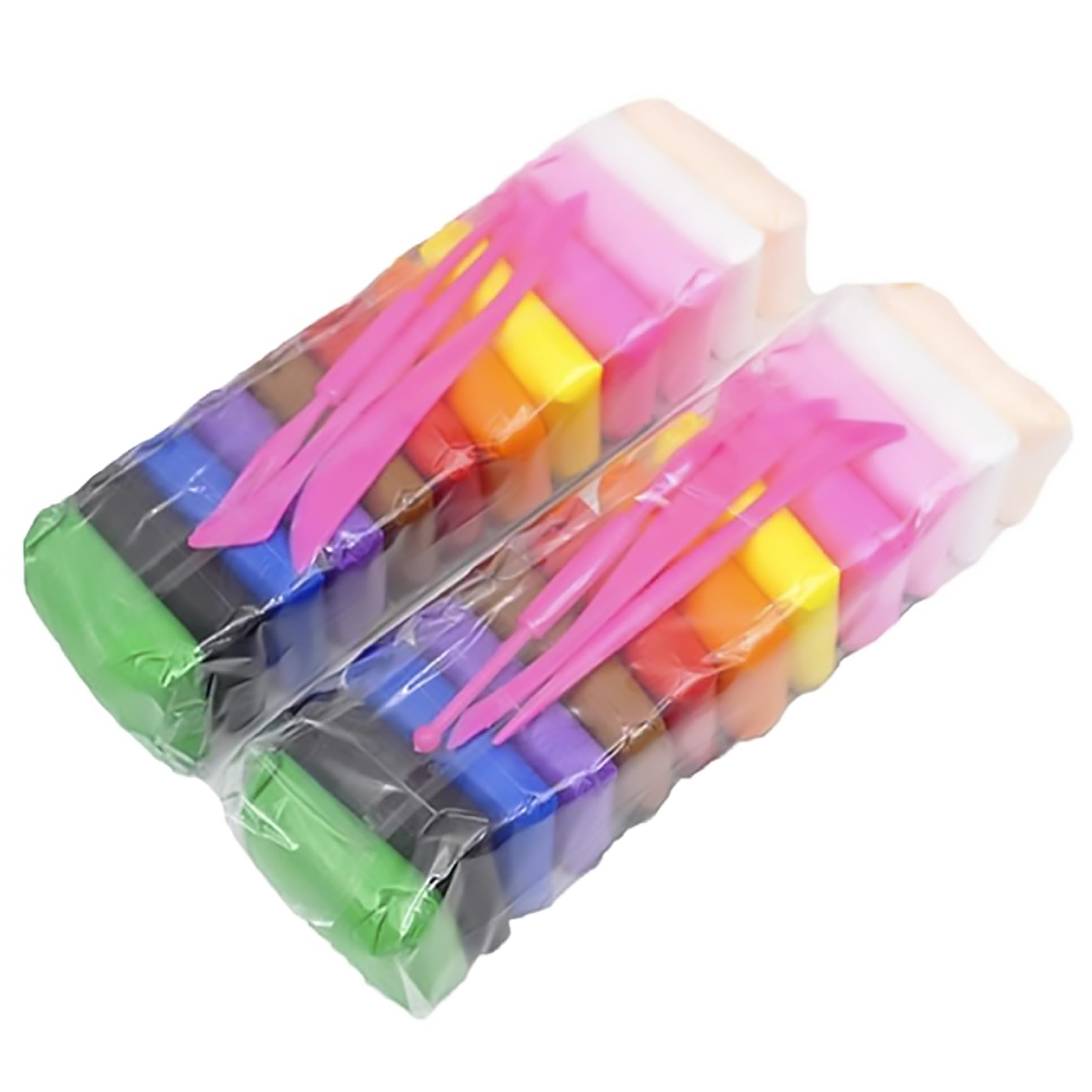 FETE PROPZ Air Dry Clay, 24 Pcs Multi Colors Clay with 6 Tools, Non- Toxic Self Drying Soft Clay for Kids and Adults, Gift for Kids (Pack of 2)24 pcs