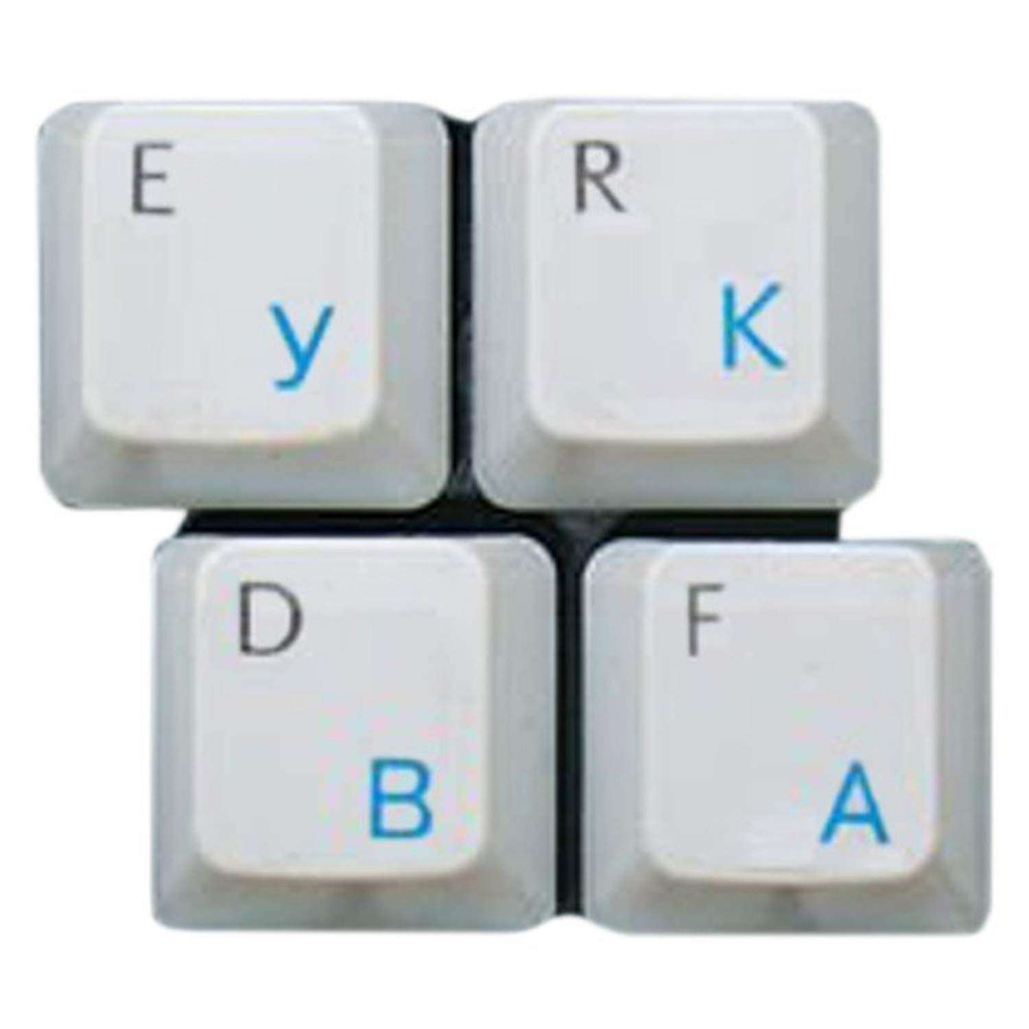 HQRP 2-Pack Cyrillic Alphabet Russian/Ukrainian Laminated Keyboard Stickers On Transparent Background with Blue Lettering for All PC Computers 1