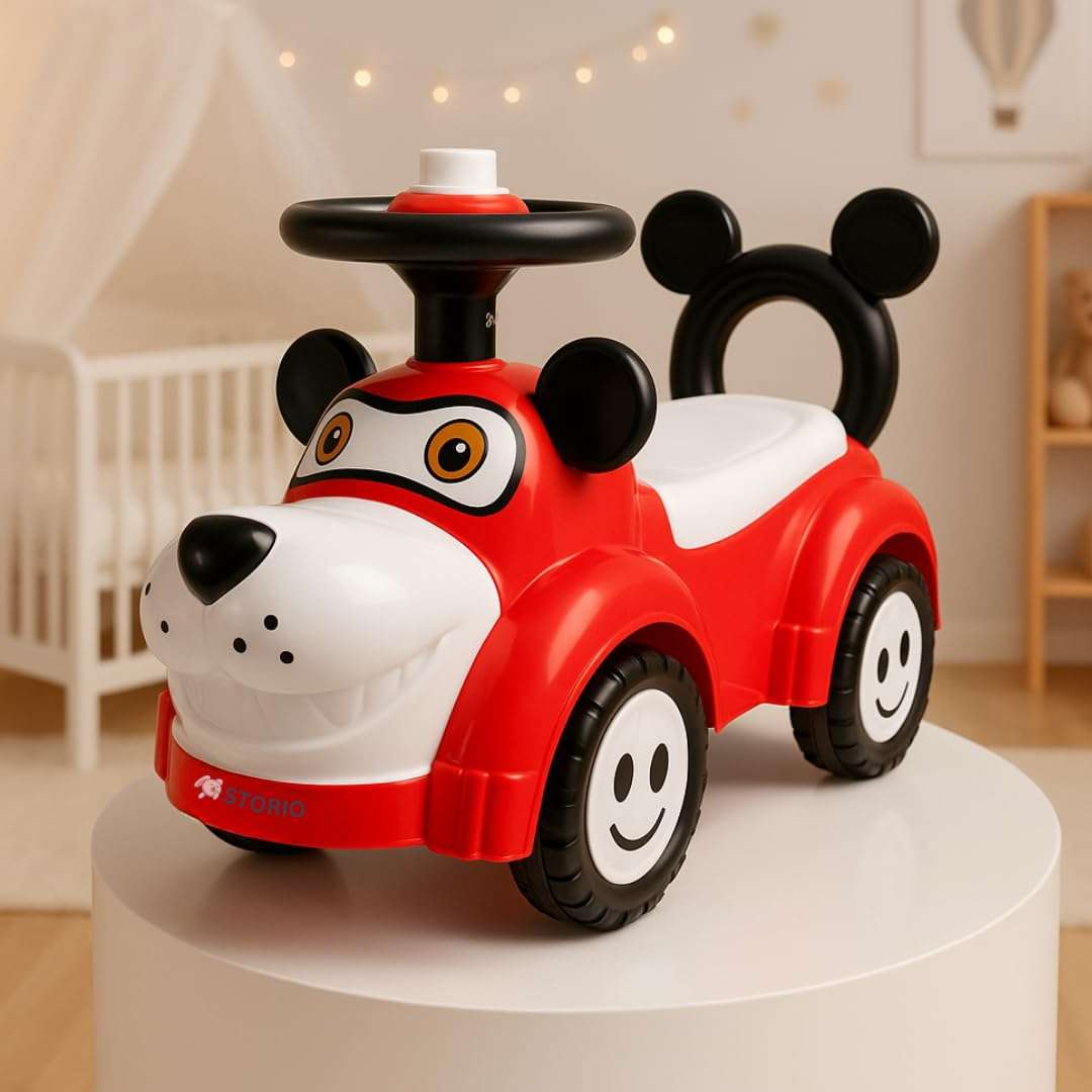 Storio Kuku Kids Ride-On Car – Push Toy for Boys & Girls, Comfortable & Durable, Red Color 4