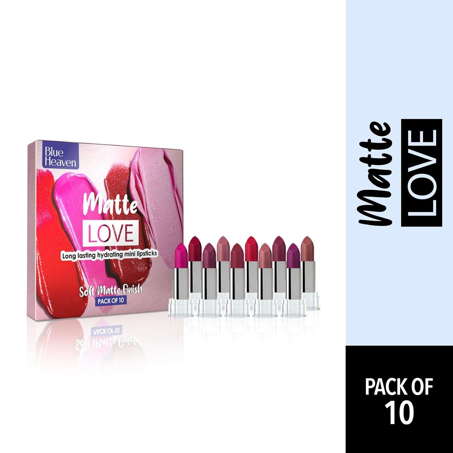 Love Mini Lipsticks pack of 10 | Long Lasting, Hydrating & Moisturizing Mini Roll on Lipsticks for Women | Soft-Matte Finish | 13g 3