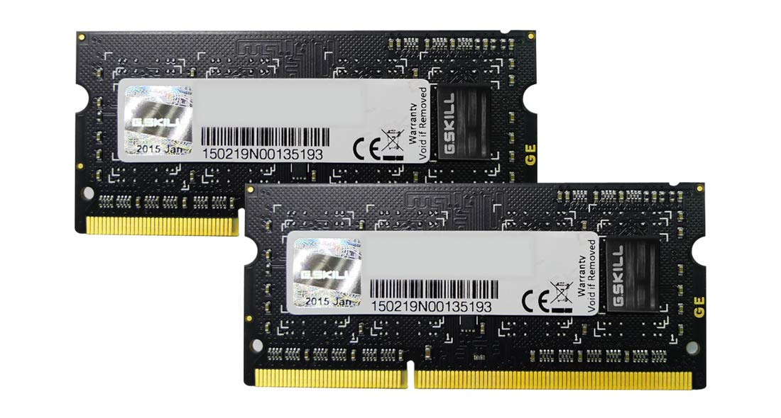 G.Skill 8GB (2 x 4GB) 204-Pin DDR3 SO-DIMM DDR3 1600 (PC3 12800) Laptop Memory Model F3-12800CL11D-8GBSQ Retail