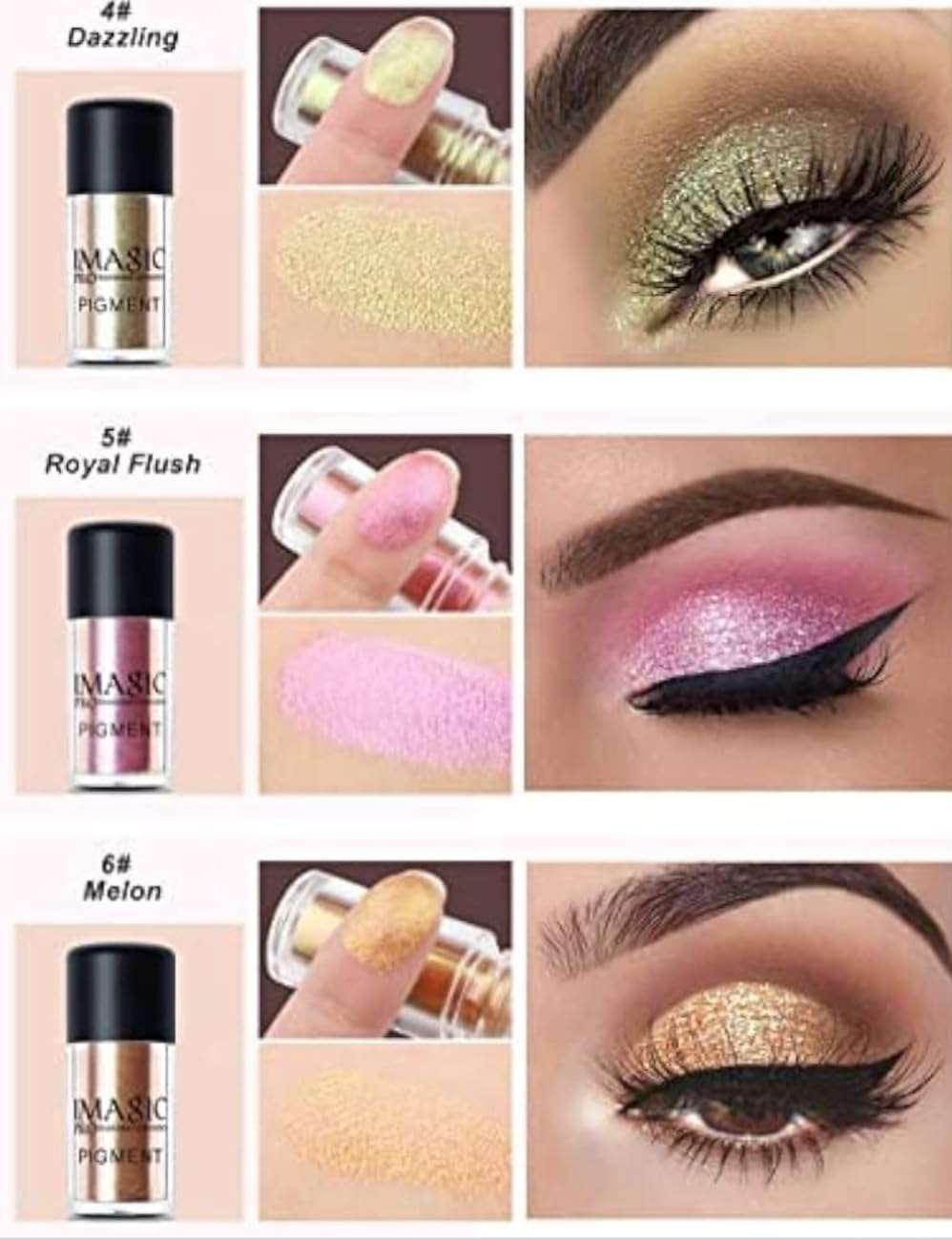 IMAGIC Professional Glitter Eyeshadow Metallic Loose Powder Pigment (P2 - blinding) 6