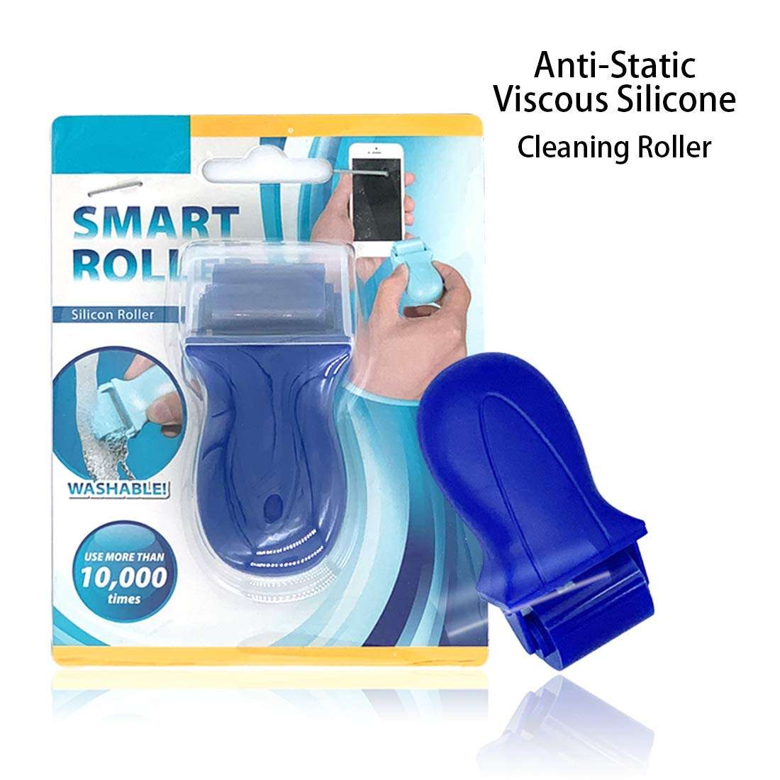 Record Cleaner kit Anti-Static Viscous Silicone Record & Microfiber Cleaning Cloth - for Vinyl Record, iPhone, iPad, Tablet, TV, Clothes, Glasses, Monitor etc, Washable & Reusable – Navy Blue 6