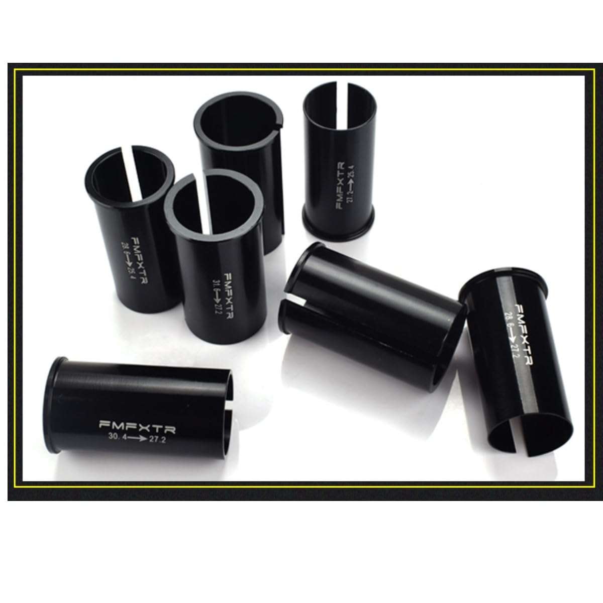 HOUSON Bicycle seat Post Shim, 60 mm seat Post reducing Sleeves Tube Adapter Bicycle Adapter for MTB BMX Mountain Bike Road Bike e-Bike 28.6mm to 25.4mm 6