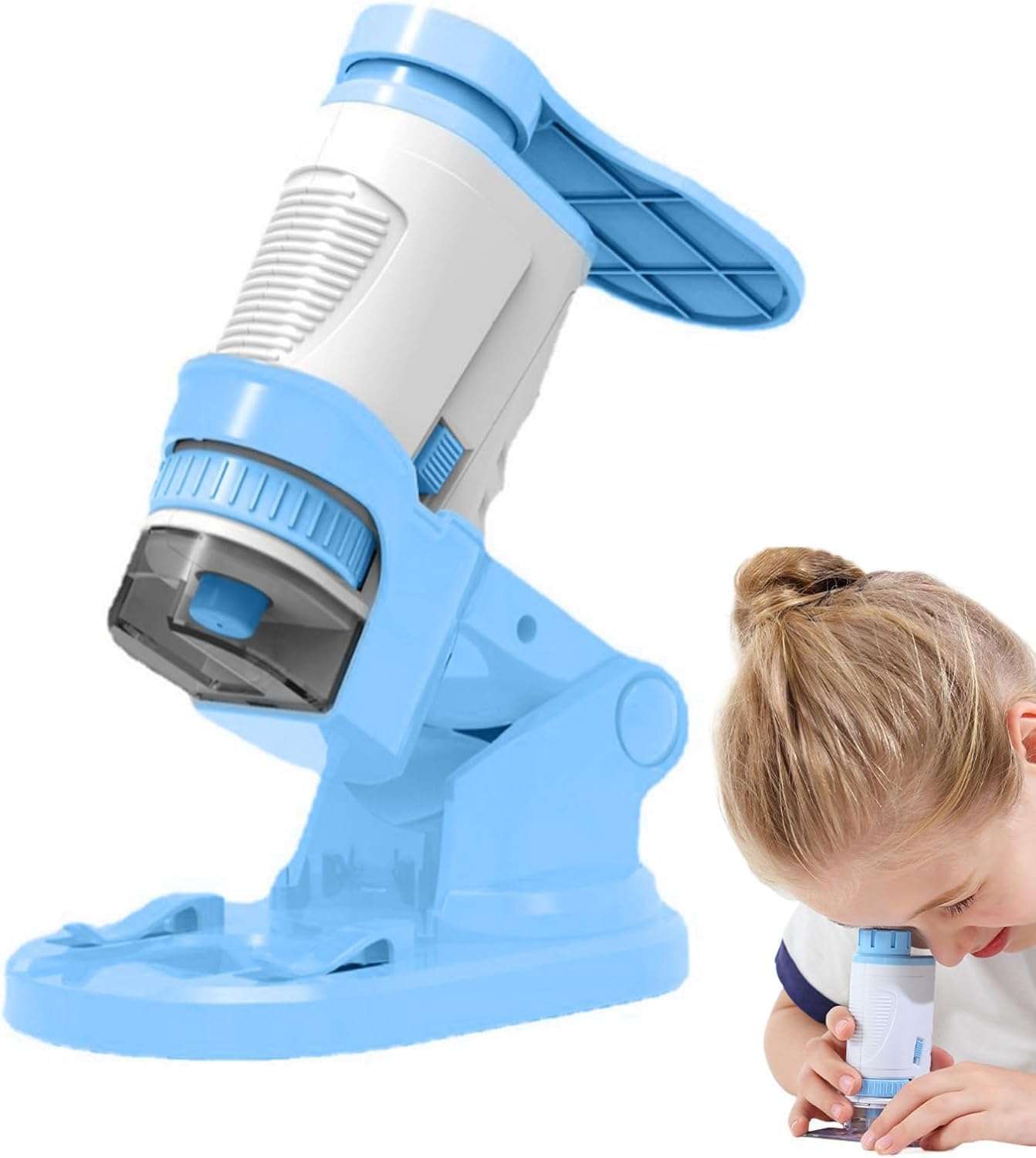 Divik Mini Microscope with LED Light High Definition for Students Microbiological Observation Preschool Home Study Educational Toys 160x Zoom Kids Handheld Microscope (1Pcs) 1