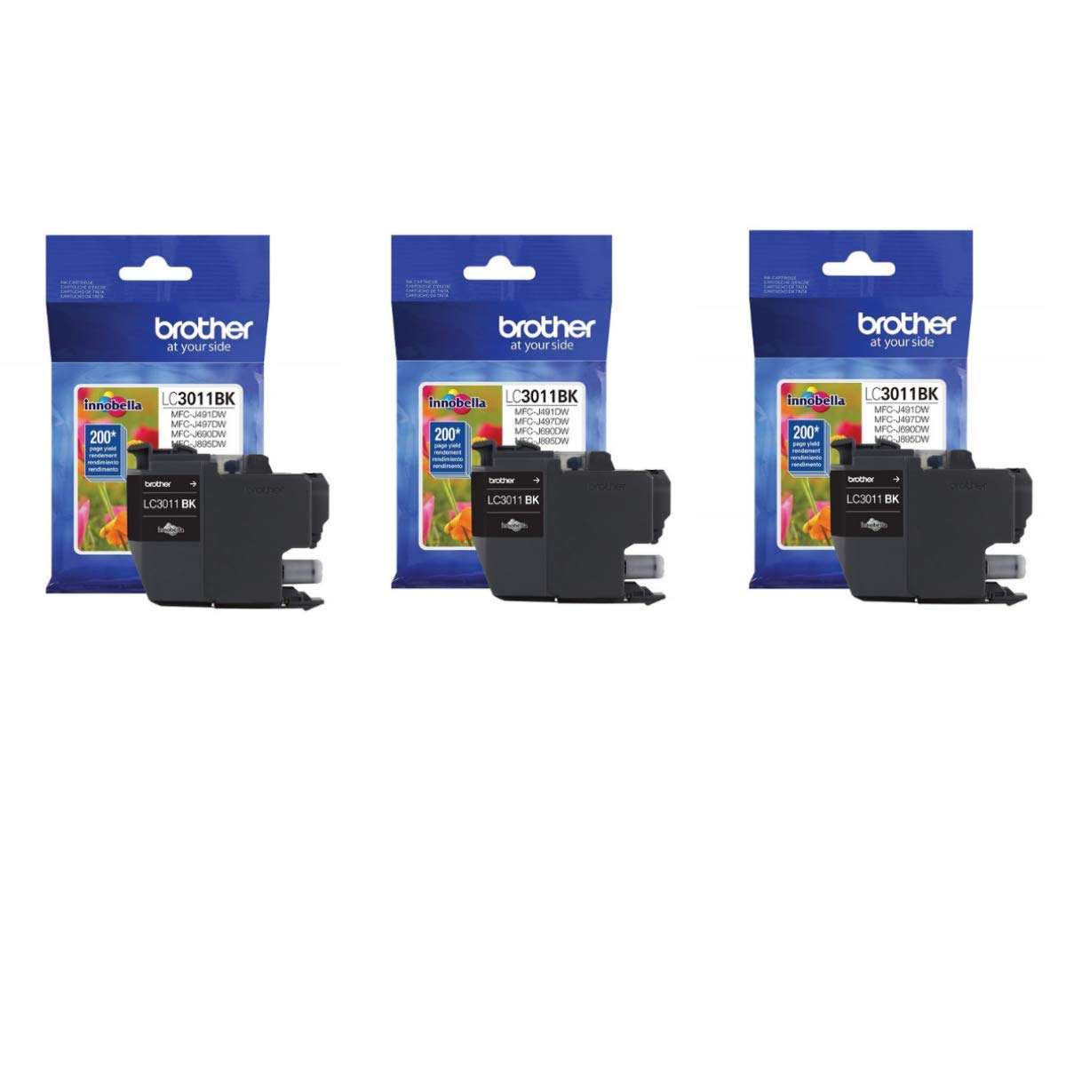 Printer LC3011BK Singe Pack Standard Cartridge Yield Up to 200 Pages LC3011 Ink Black - 3 Pack 1
