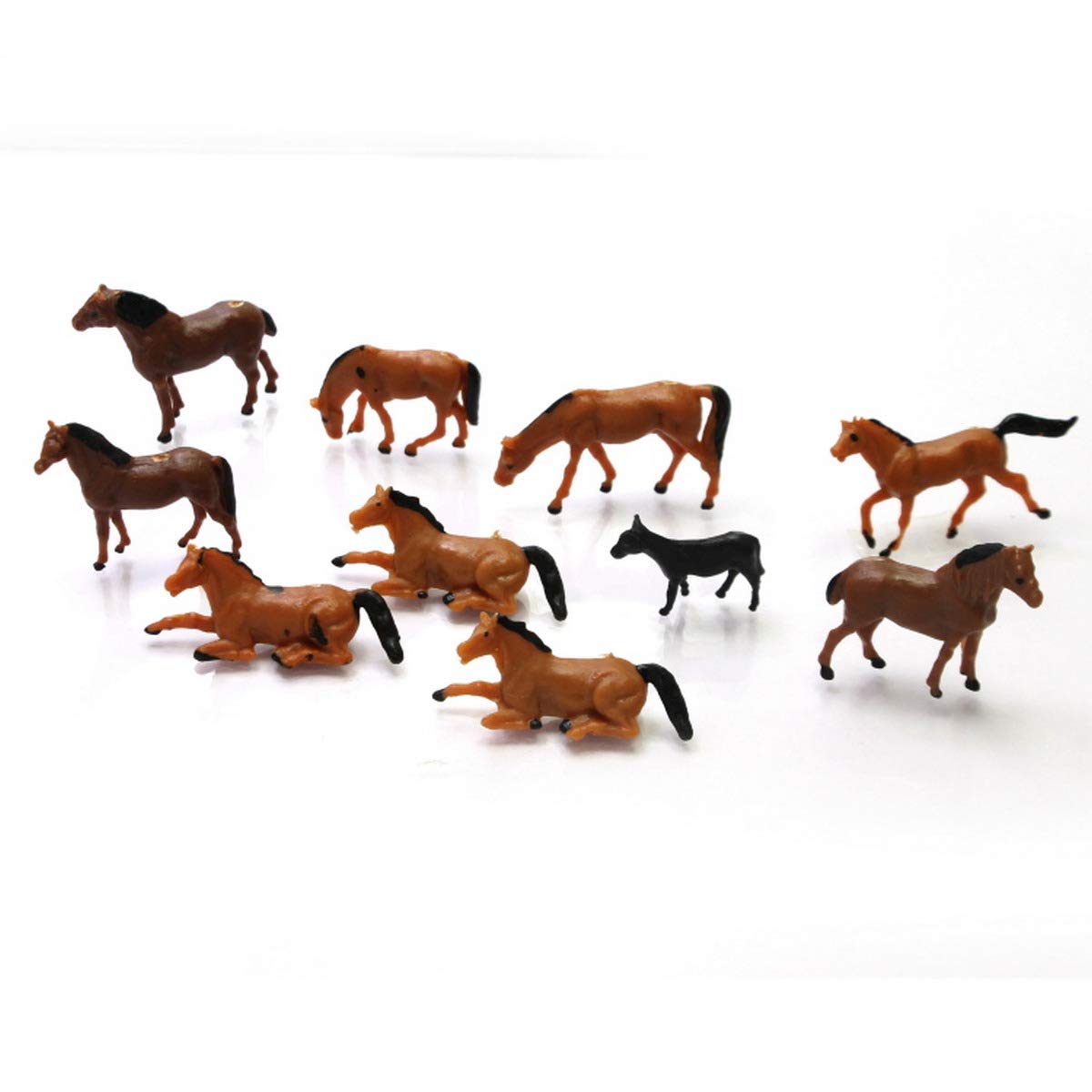 EKTA STATIONERY � Miniature Animals Tiny Figurines for Home Decoration (10 Hourse (Size: 2x2.5x0.5 cm))