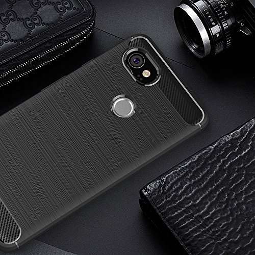NALIA Silicone Case Compatible with Google Pixel 2 XL, Ultra-Thin Protective Cover Rugged TPU Rubber-Case Gel Soft Skin Shockproof Slim Back Bumper Protector Back-Case Smartphone Shell - Black 2