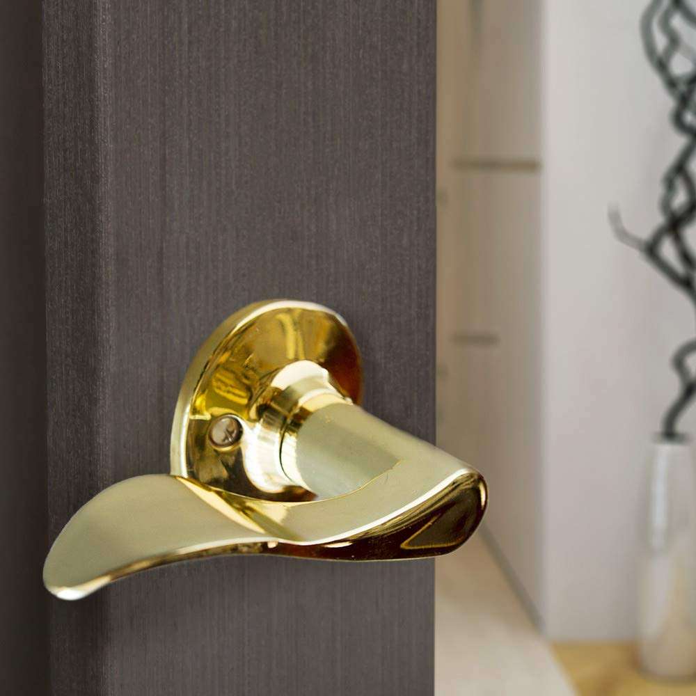 Design House 726976 Stratford Left Hand Dummy Door Lever, Polished Brass 2