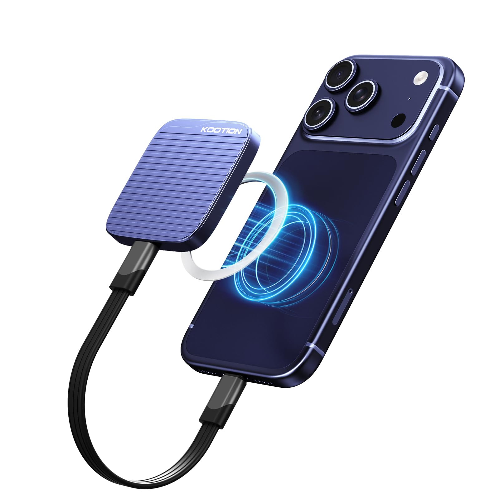 KOOTION Magnetic External SSD 1TB, Up to 2000MB/s for 4K 120FPS ProRes Video Recording, USB C 3.2 Gen 2x2 External Solid State Drive, Compatible with iPhone 17