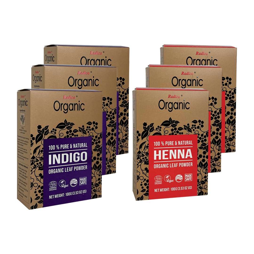 RADICO100% ORGANIC INDIGO LEAF POWDER+100% ORGANIC HENNA POWDER 1
