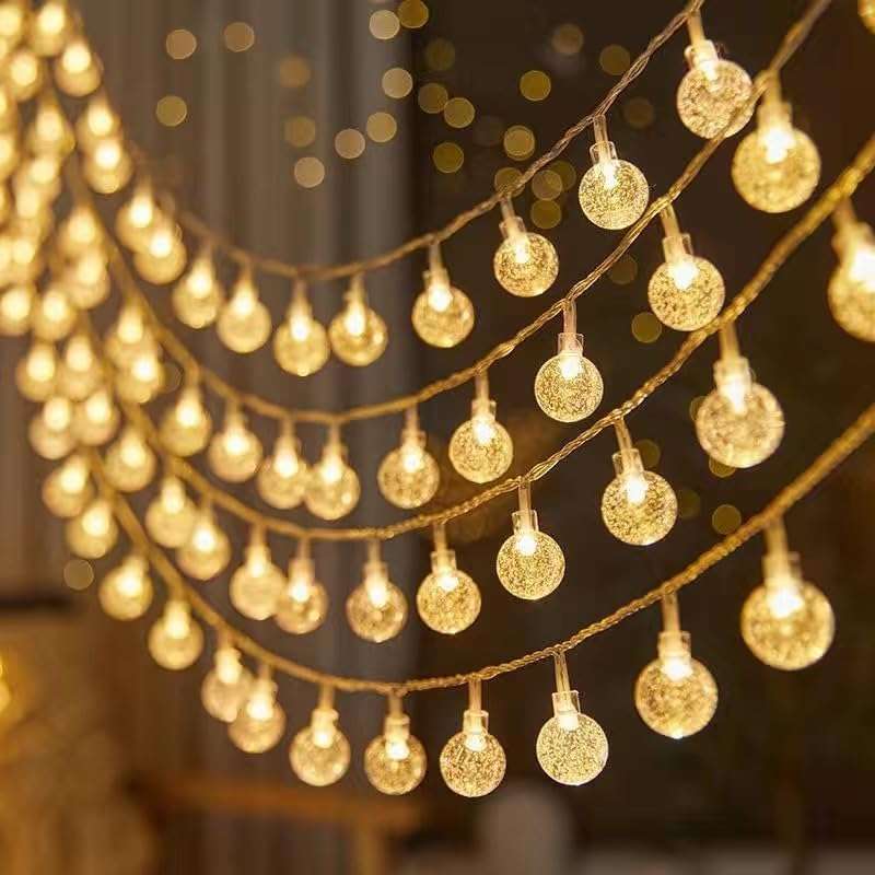One94Store Crystal Ball String Lights – 14 LED, 3 Meter Warm White – Decorative Waterproof Fairy Lights for Indoor/Outdoor, Garden, Diwali, Christmas, Wedding, Party & Festival Decoration Pack of 1 1