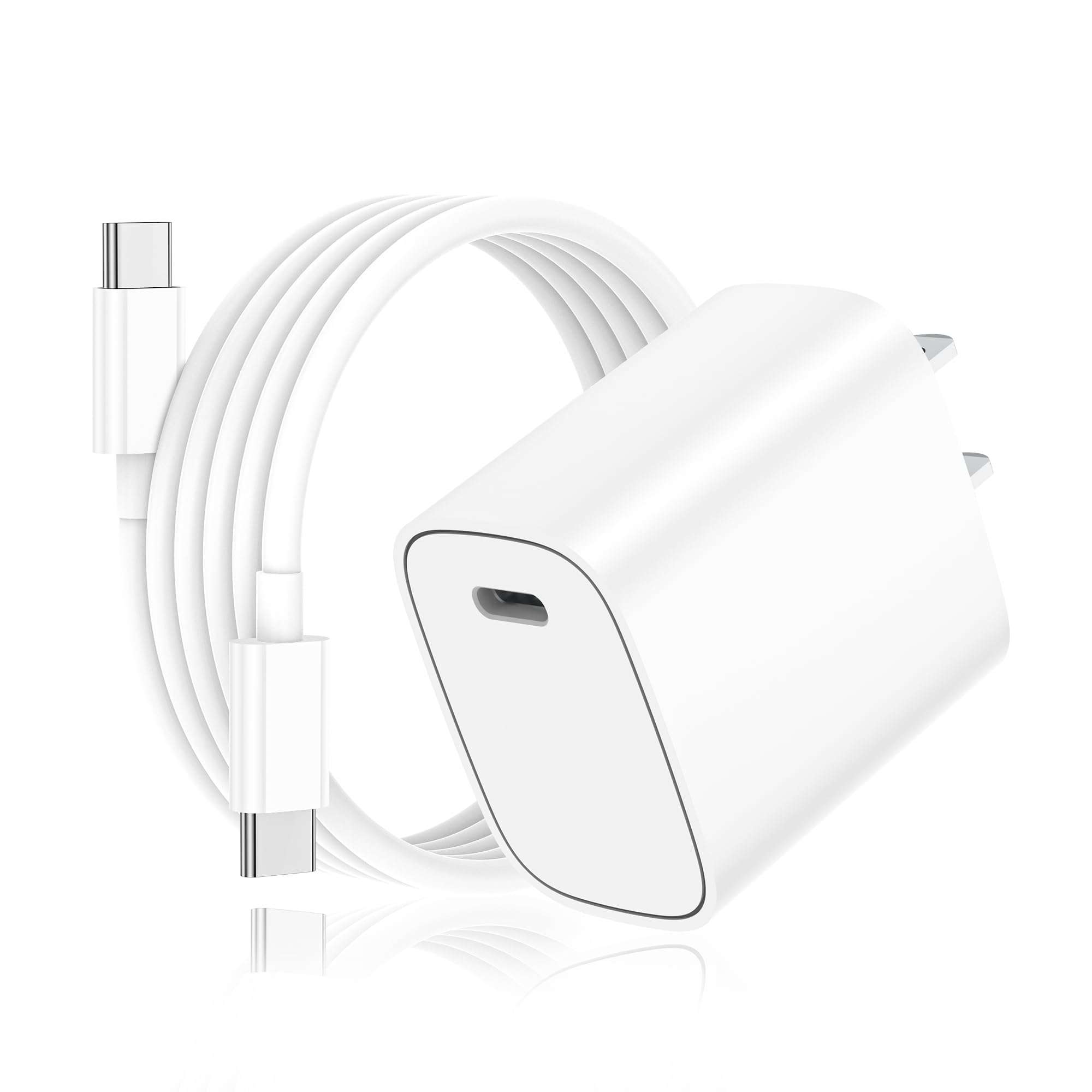 KTDRJN USB C to USB C Fast Charging Cable 60W,6 Feet Type C to Type C Cord with 30W USB C Charger for New ipad Pro 12.9/11, Air 4/5, Mini 6, MacBook Air, (White) 1