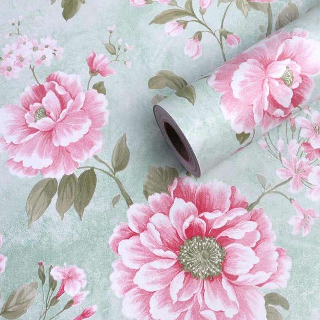 HOMEMATES Floral Wall Stickers Waterproof and 100% Removable PVC Wallpaper Self Adhesive Decals Living Room Hall Bedroom Decoration Flower (304.8x45.72CM) 4