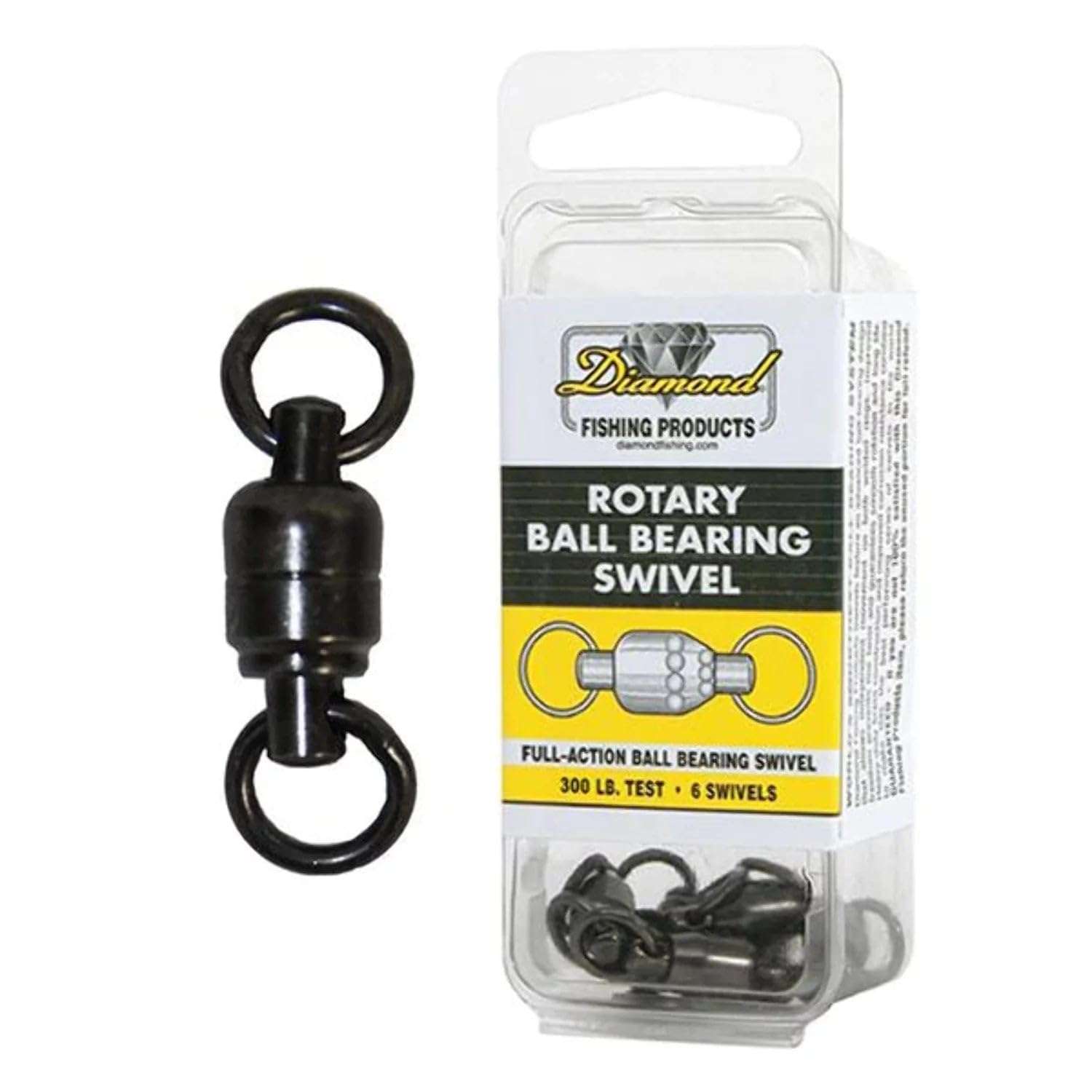 Hi-Liner Diamond Rotary Ball Bearing Tournament Snap Swivels - 50 lb. Test - 10pk. 1