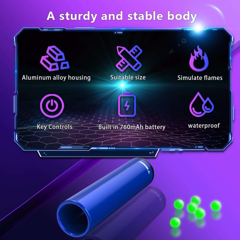 T238-Blue Can Airsoft Tracer Unit, Spitfire Tactical Muzzle Flash Simulator for Airsoft/NERF/Gel Blaster with 14mm Counterclockwise Threaded Adapter, 19mm to 16mm Adapter and Allen Key 4