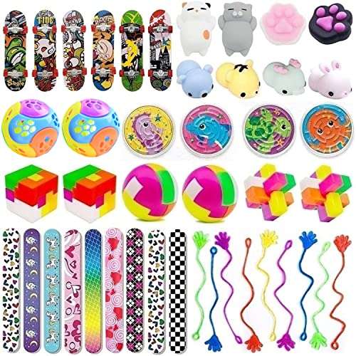 Kocici 44 Pc Party Favor Toy Assortment for Kids Party Favor, Birthday Party, School Classroom Rewards, Carnival Prizes, Pinata Fillers, Treasure Chest, Prize Box Toys, Goody Bag Fillers