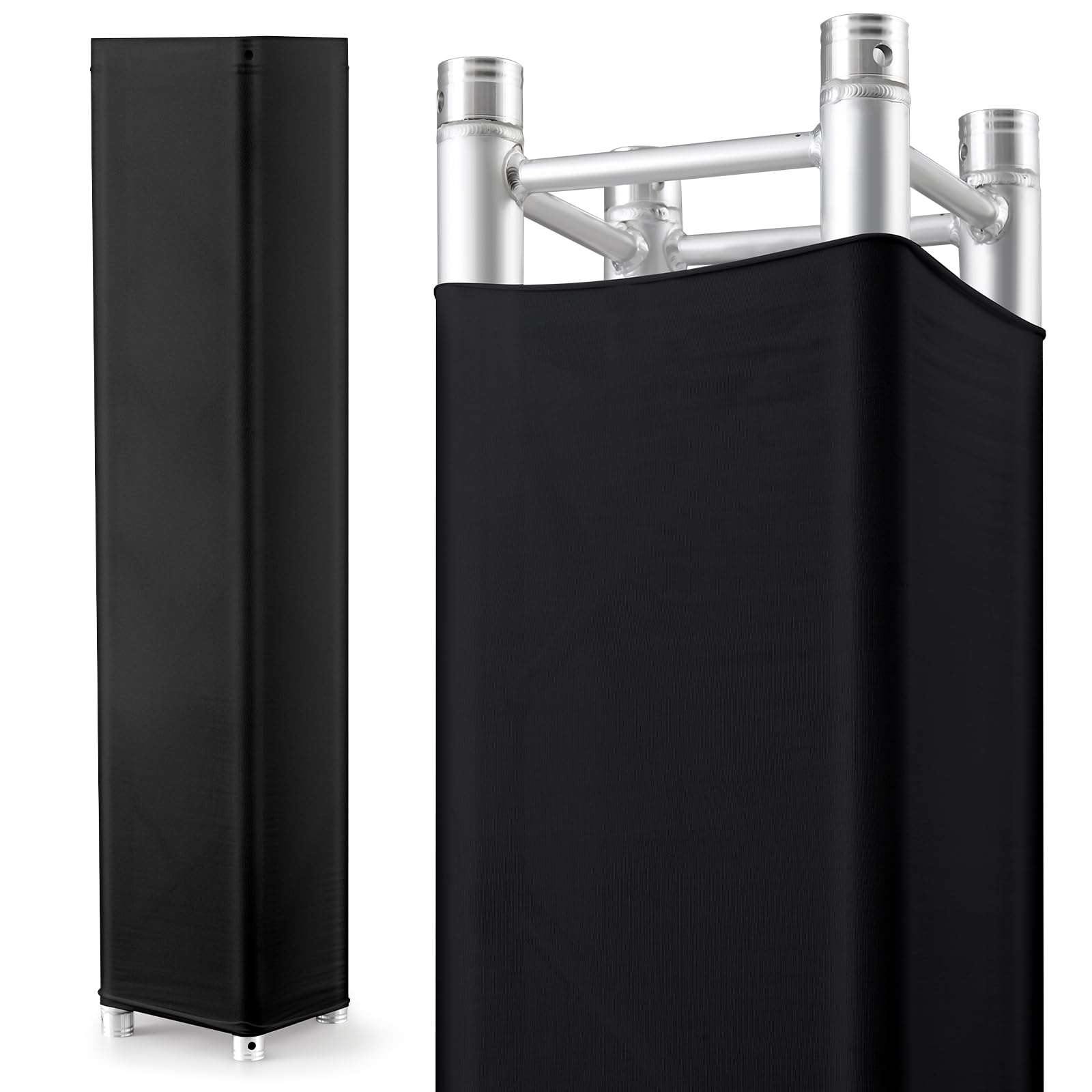 4 Pcs Truss Cover Fits Fit 8 ft x 12 in Box Truss Scrim Elastic Fabric Seamless Integration Easy Installation Pull over Sleeves(Black) 2