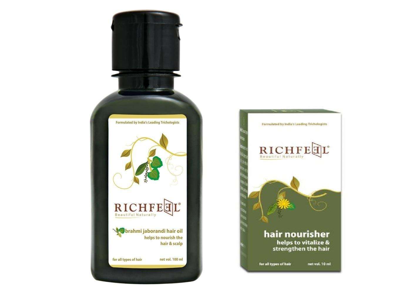 Richfeel Jaborandi Hair Oil And Hair Nourisher Combo