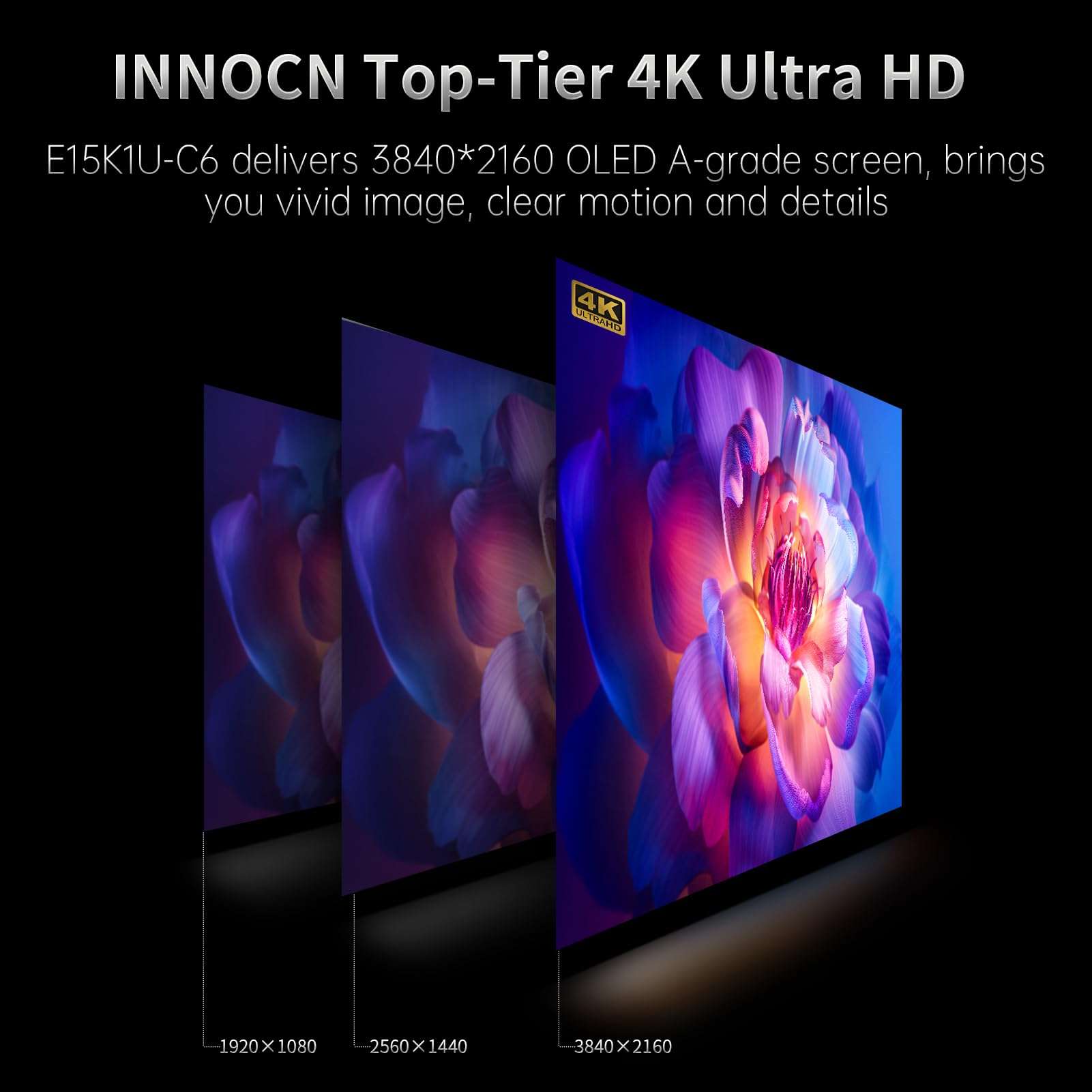 INNOCN 15.6 inch Portable Monitor 15A1F | OLED | 1080P FHD | USB C, HDMI | Laptop Monitor, Computer Display, Gaming Monitor | HDR, Detachable Stand, Speakers 4