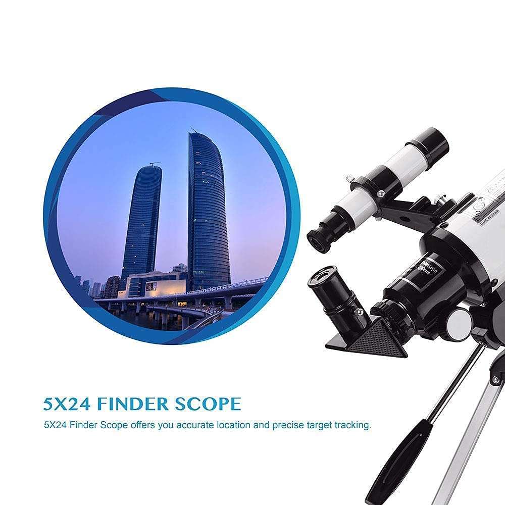 HAGNZHE Telescope for Kids Adults Beginners, 70mm Aperture BAK4 Prism Lens 400mm Astronomical Refractor Telescope for Astronomy with Smartphone Mount and Tripod and Camera Wire Controller 4
