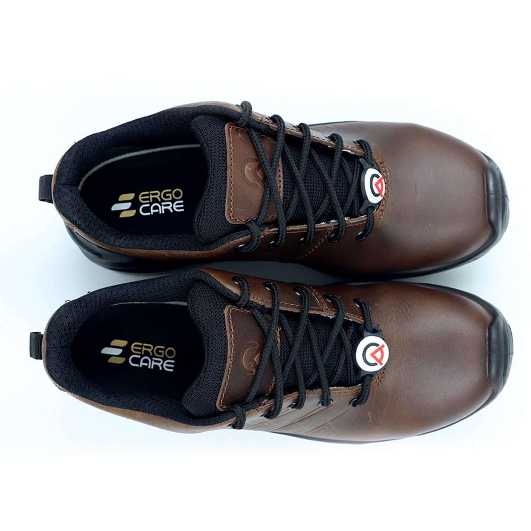 ACME Delamar Safety Shoe - C.T Upper Buffalo Dark Taupe Waxy Black Creay Leather DIP (UK Footwear Size System, Adult, Men, Numeric, Medium, 8) 5