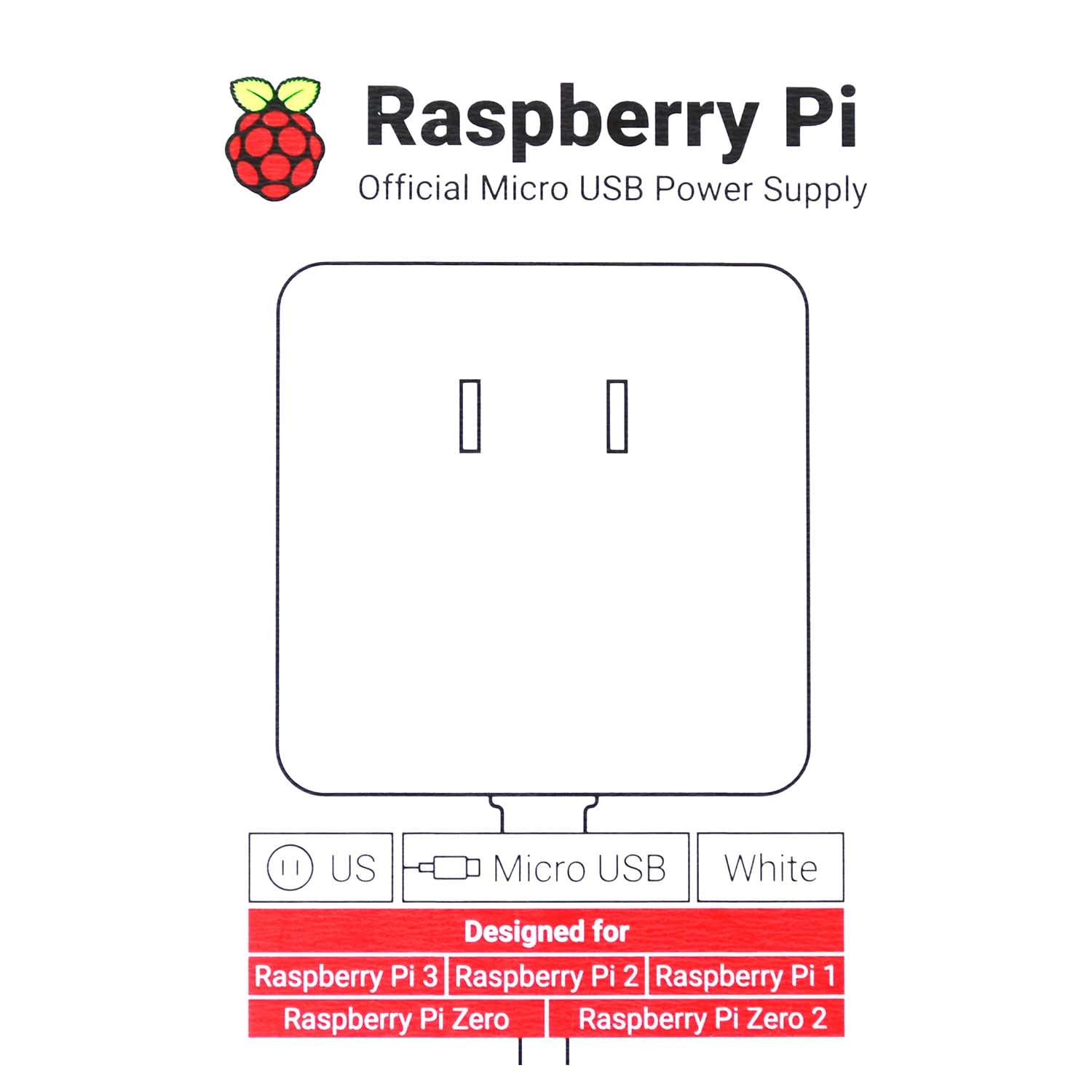 Genuine Raspberry Pi Power Supply Adapter with 3PCS IoTCrazy Heatsink, for All of Raspberry Pi Micro USB Boards, Support 3 B+/Pi 3 /Pi Zero W/Pi Zero/Pi 1 /Pi 2 /Pico, 5.1V 2.5A, US Plug, White 2