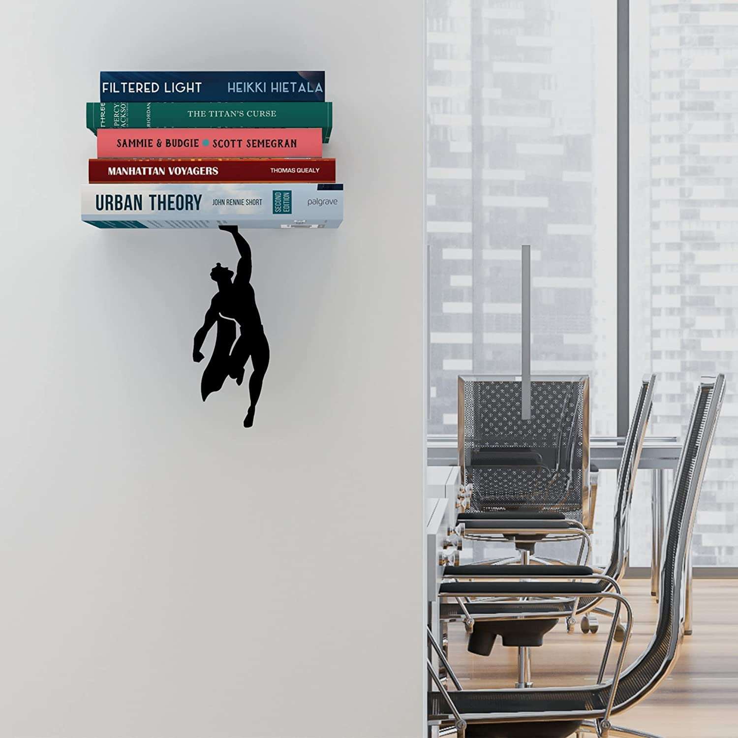 INFIGN Floating Bookshelf for Kids Invisible Shelf - Metal Book Shelf for Wall Decore Book Lovers - Bookshelf Floating Book Shelves for Wall - Superhero Home Decore Bookshelves 5