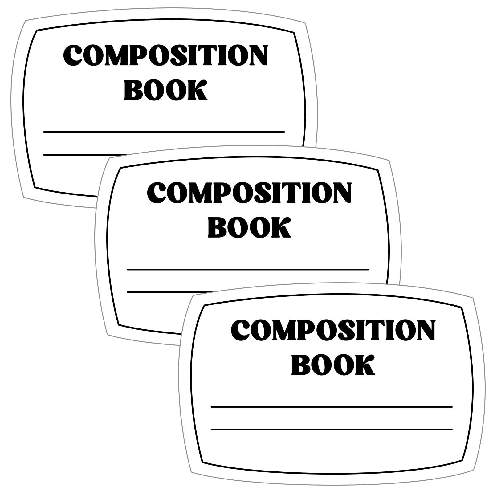 Fuutreo 3 Pcs Composition Book Bulletin Board Paper Composition Notebook Classroom Decor 23.6 x 15.8 Inches Bulletin Board Trim for Schools Classrooms Walls Windows Doors Decoration 1