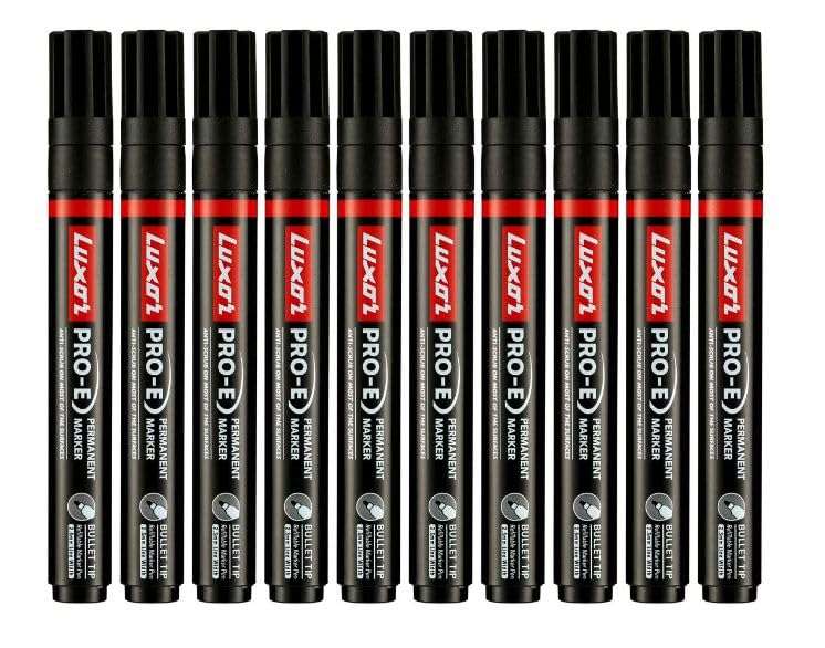 Luxor Permanent Marker 1884 Pro-E (Black)(count of 10)(pack of 5) 3