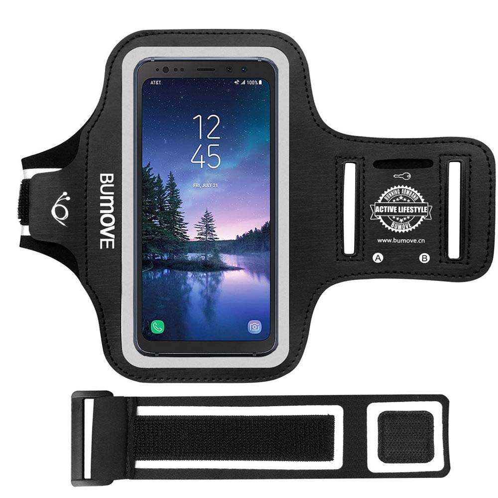Galaxy S8 Active/S7 Active Armband, BUMOVE Gym Running Workouts Sports Phone Arm Band for Samsung Galaxy S8 Active, S7 Active with Card Holder (Black) 1