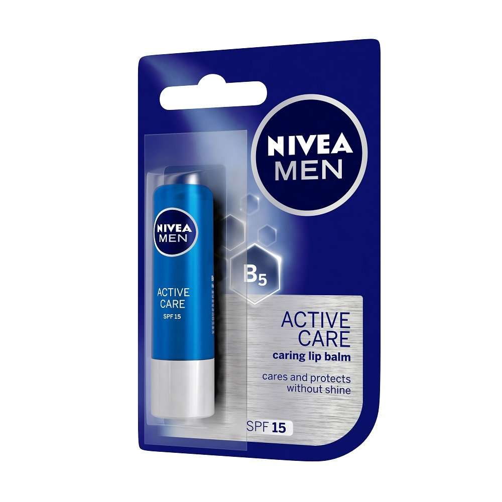 NIVEA Men Lip Care, Active Care Lip Balm, SPF 15 And NIVEA Lip Balm, Fruity Blackberry Shine,4.8 g (Pack of 2) 4