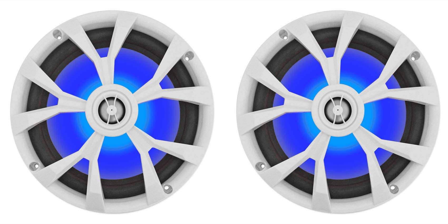 Rockville RKL80MW 900W 8" 2-Way Marine Boat Speakers (2), IP66 Waterproof, LED Lights, High-Fidelity Sound, Perfect for Boats and Outdoor Use 3