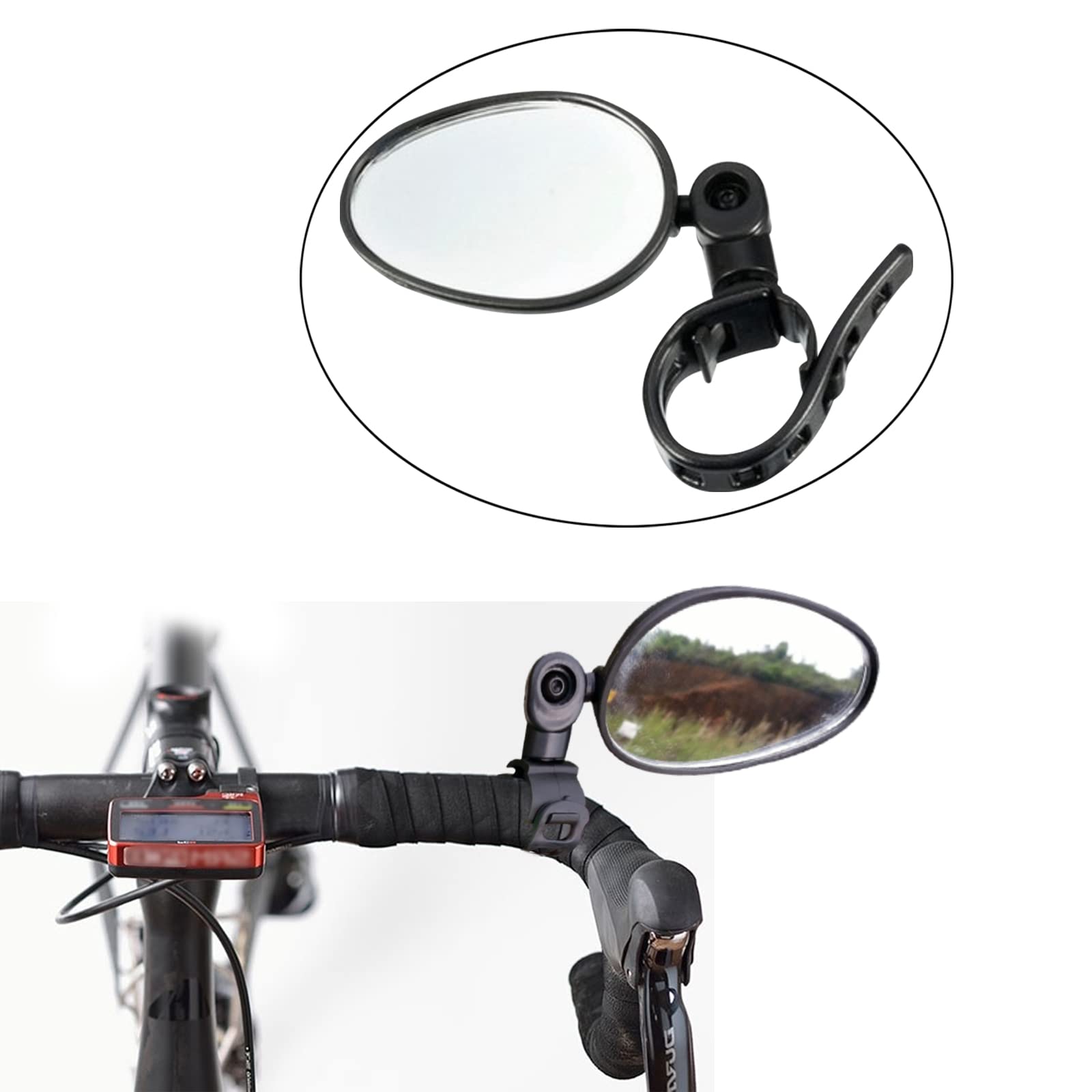 Zasukol 2Packs Bike Mirror Cycling Rear Mirror Bicycle 360˚Rotatable Handlebar Rearview Mirrors Adjustable Bicycle Riding Handlebar Mirror for Mountain Road Cycling Bikes 4