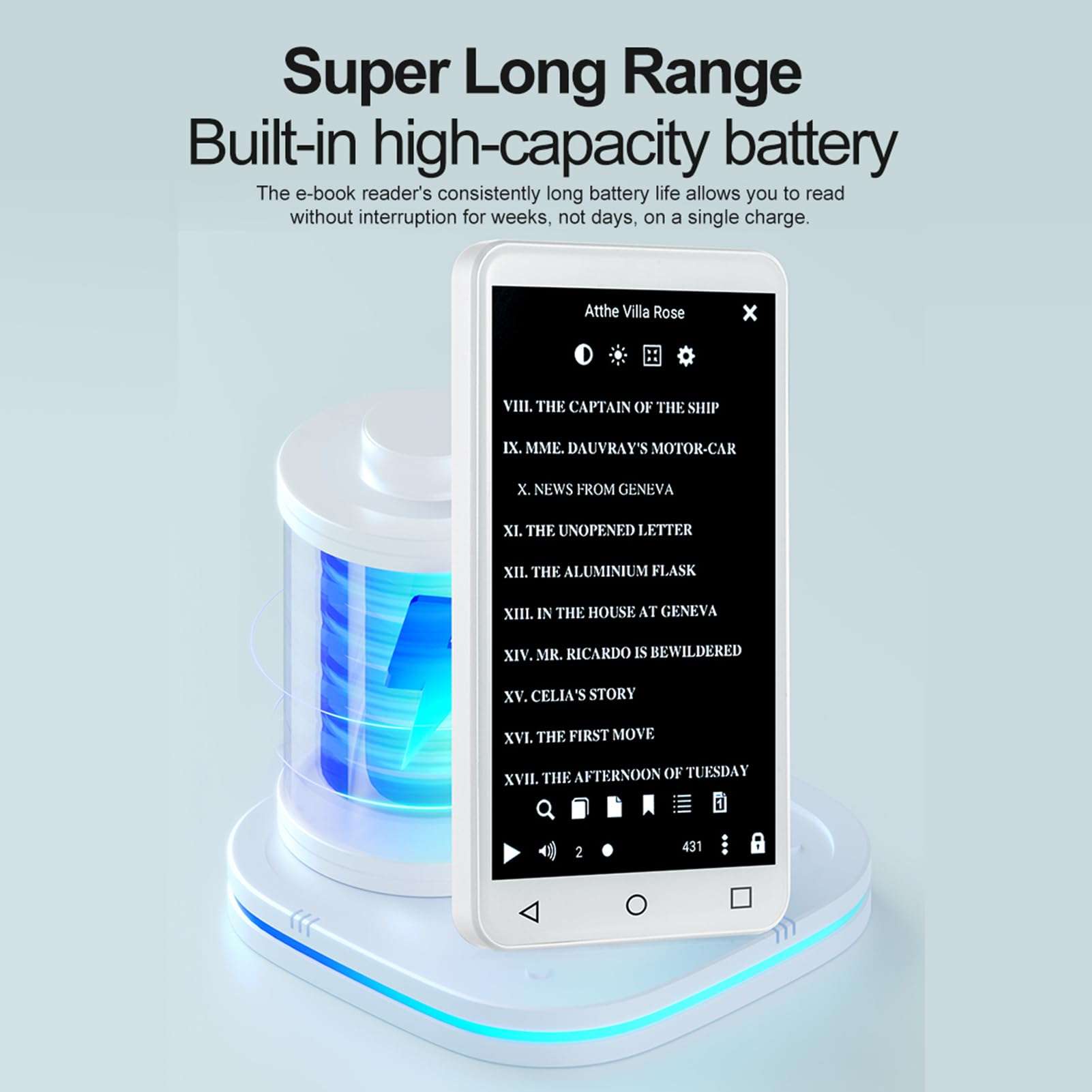 Snnozy 5" E-Book Reader with Handwriting Tablet E-Reader Built-in Speaker 5M Camera for Extracurricular Learning Portable Audio Video PDF Reader 5