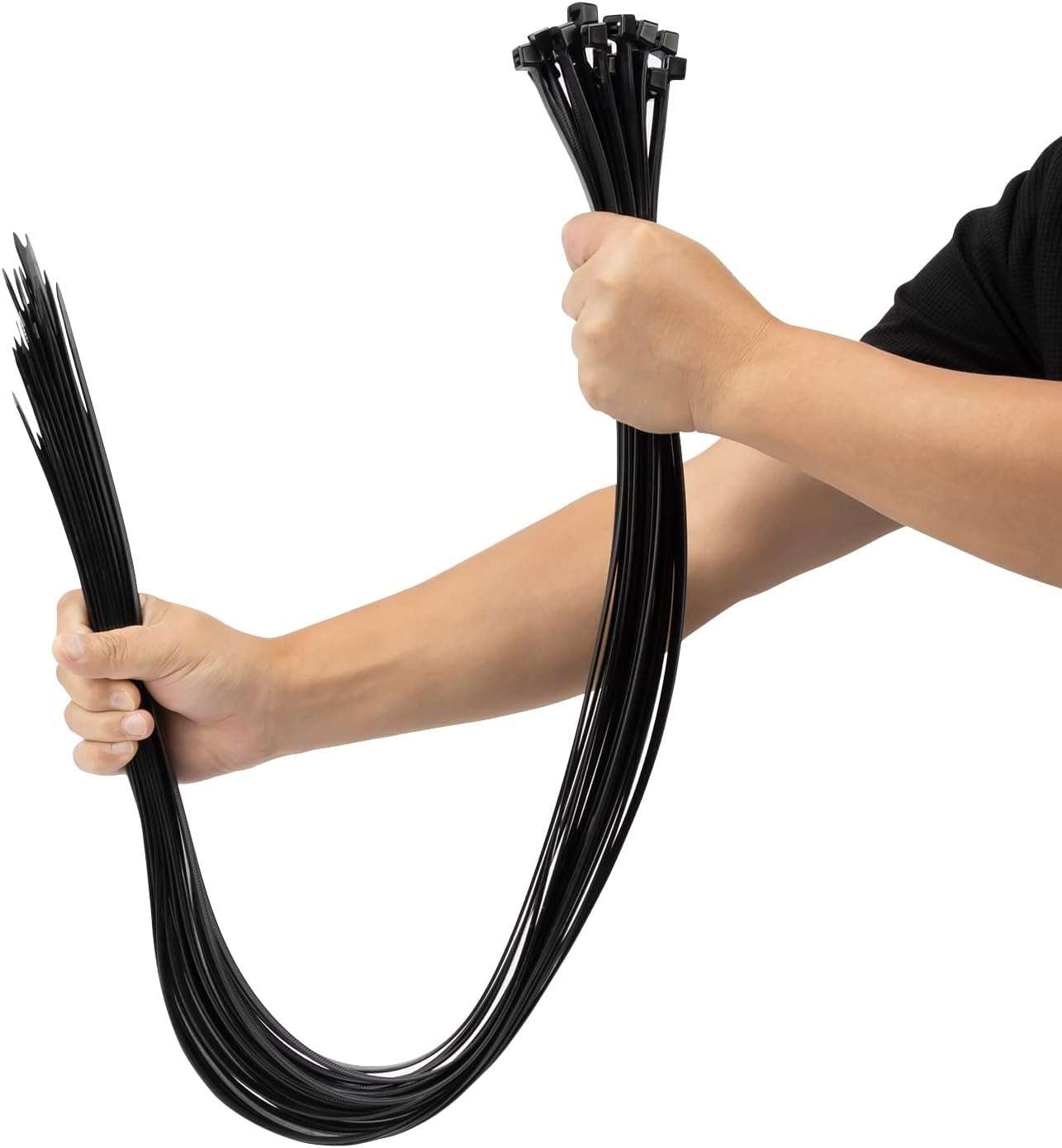 Black Zip Ties Heavy Duty, 35 Inch Extra Long 220 lbs Tensile Strength Large Cable Ties Wire Ties Heavy Duty Plastic Tie Wraps Big Size UV Resistant Zipties for Indoor and Outdoor Use 20Pcs